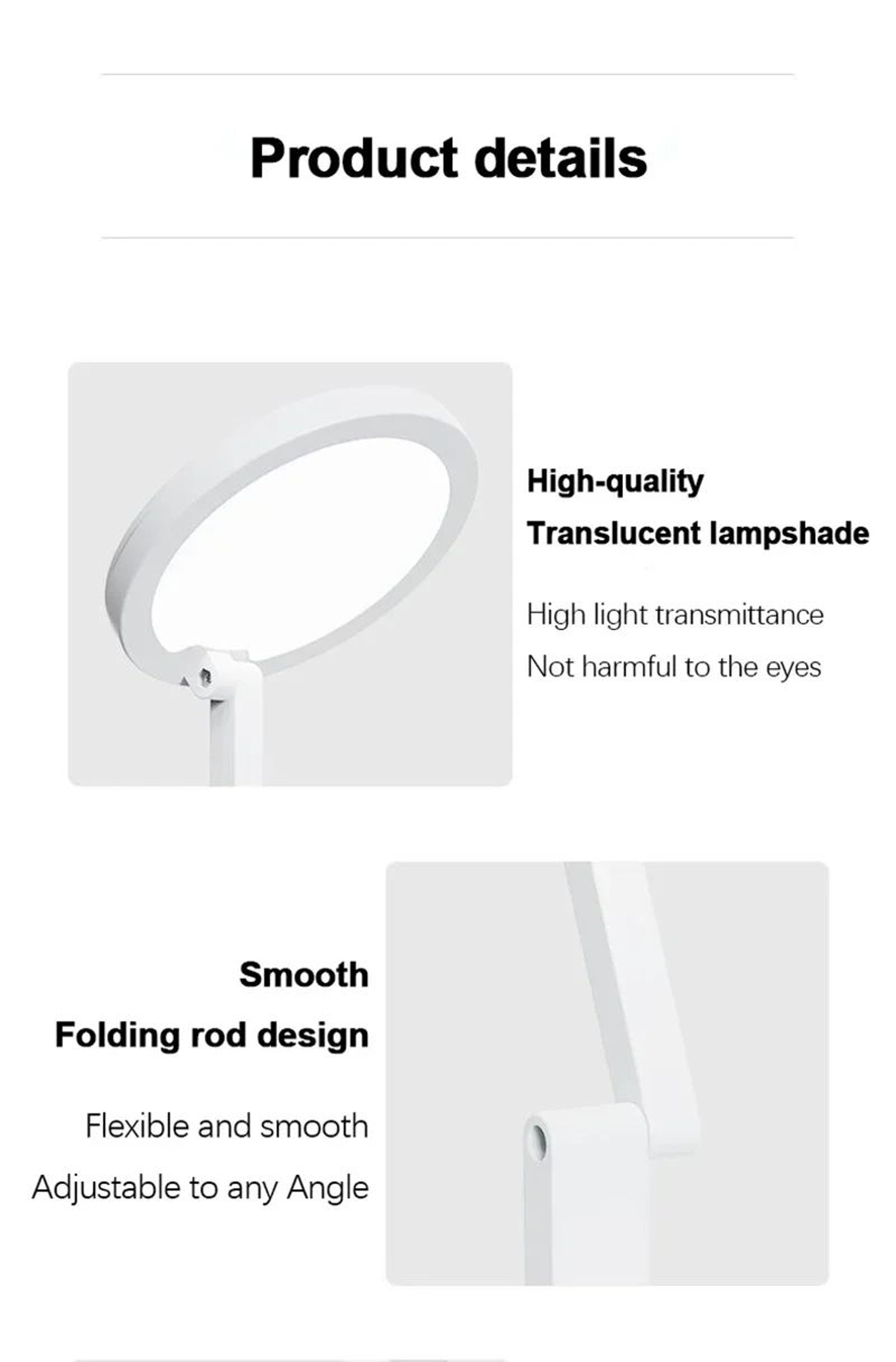 Rechargeable Foldable LED Desk Lamp With Clock 10