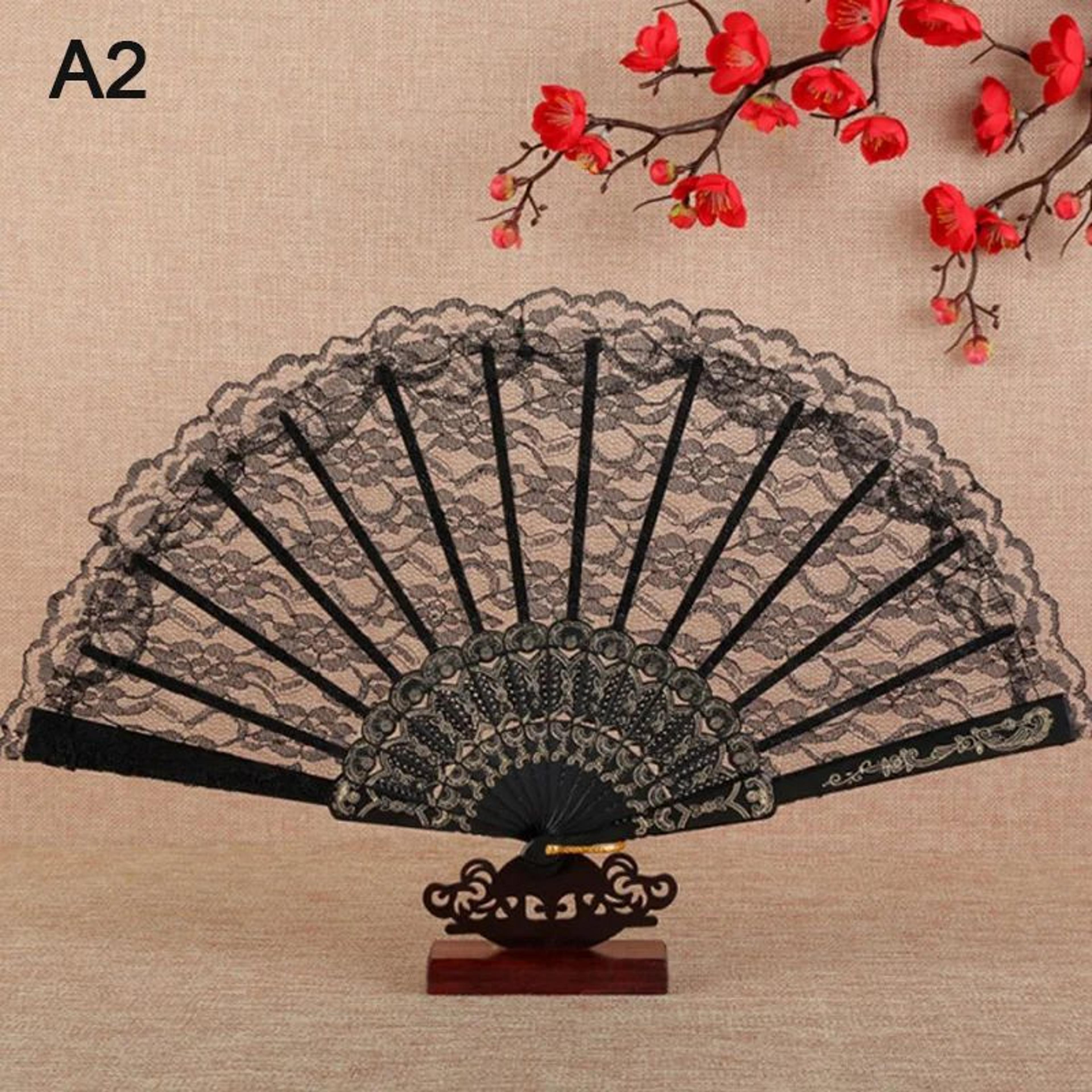Victorian Lace Floral Folding Hand Fan 13