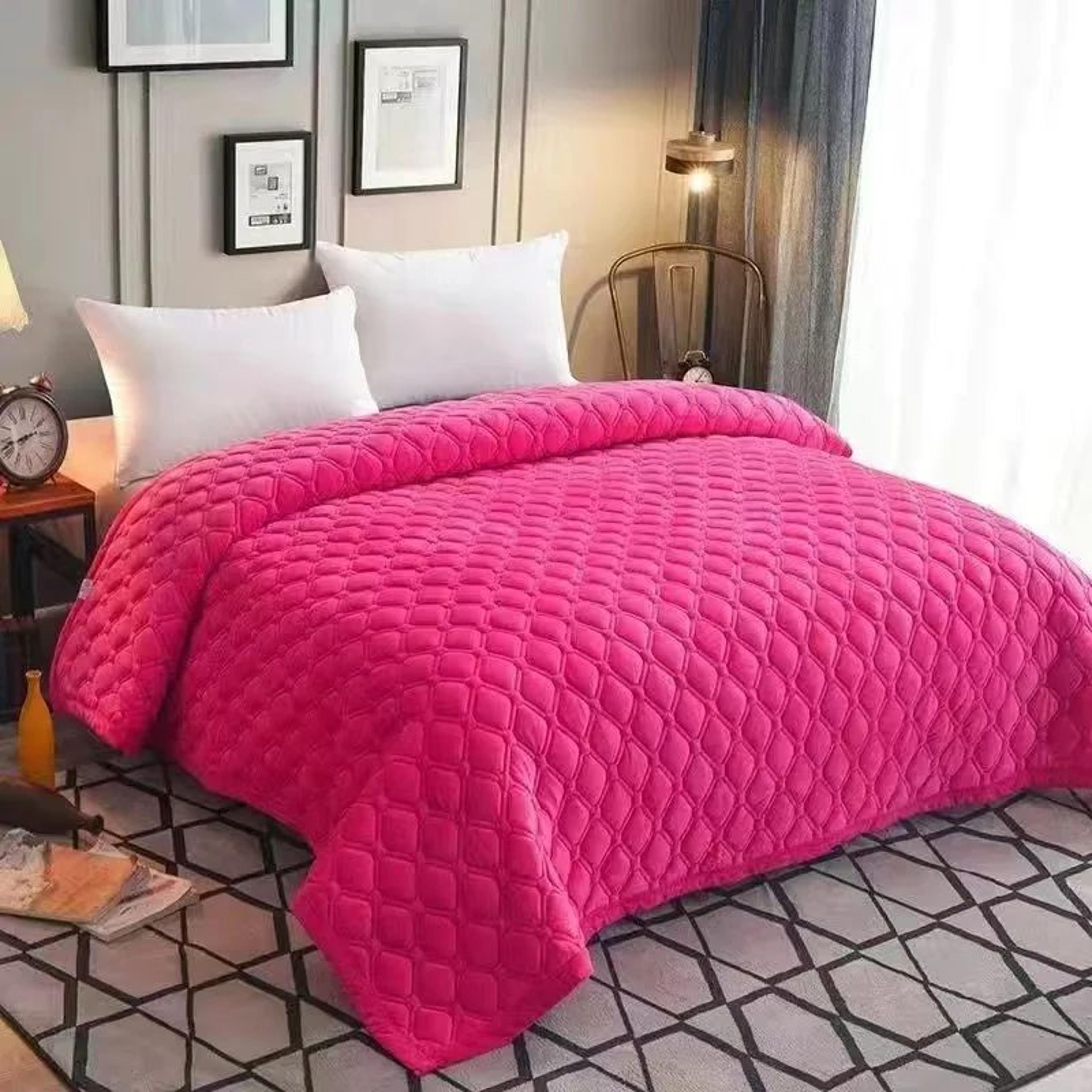 Soft Velvet Quilted Bedspread Blanket 270x230cm 6
