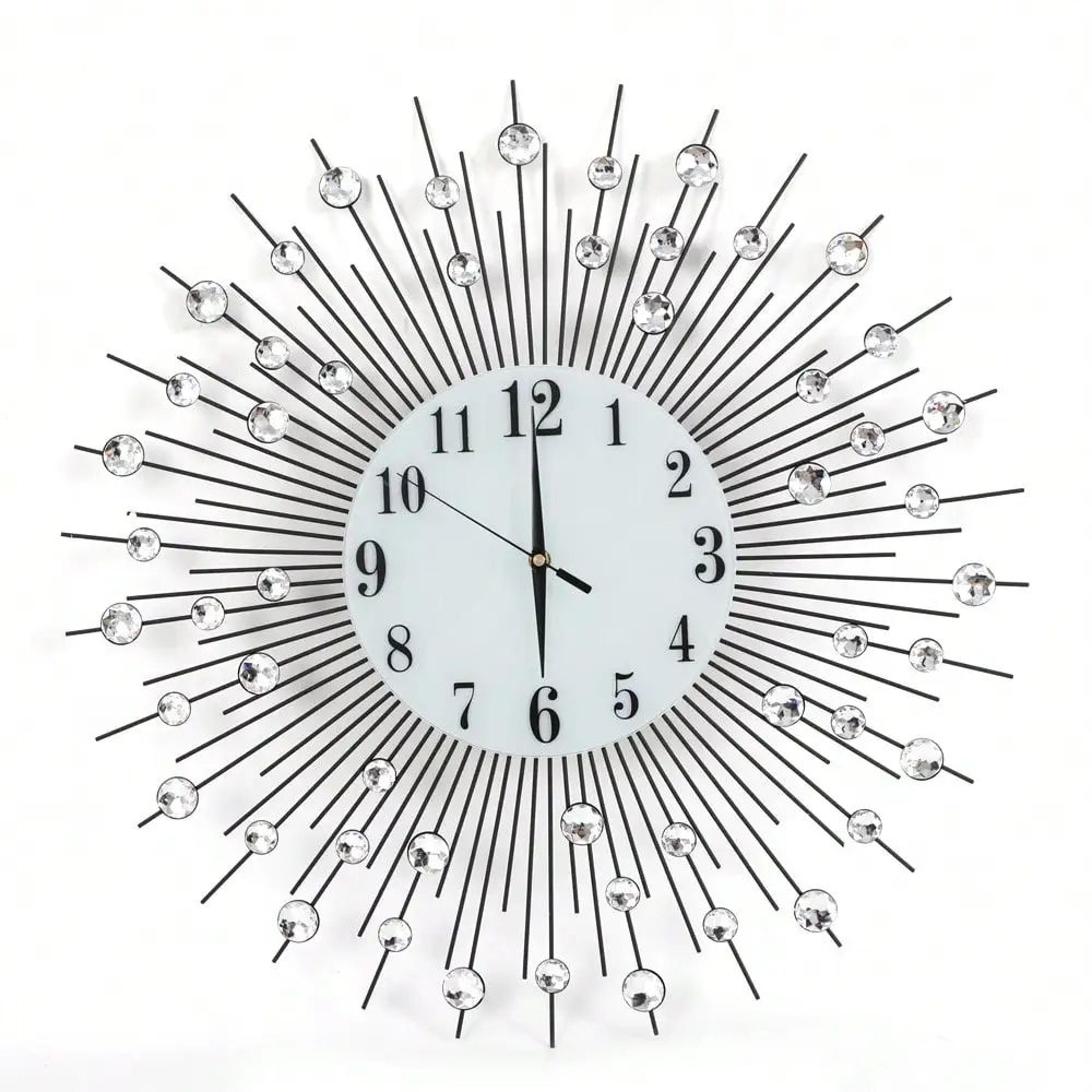 Sun Design Crushed Diamond Crystal Wall Clock 60 Cm 3
