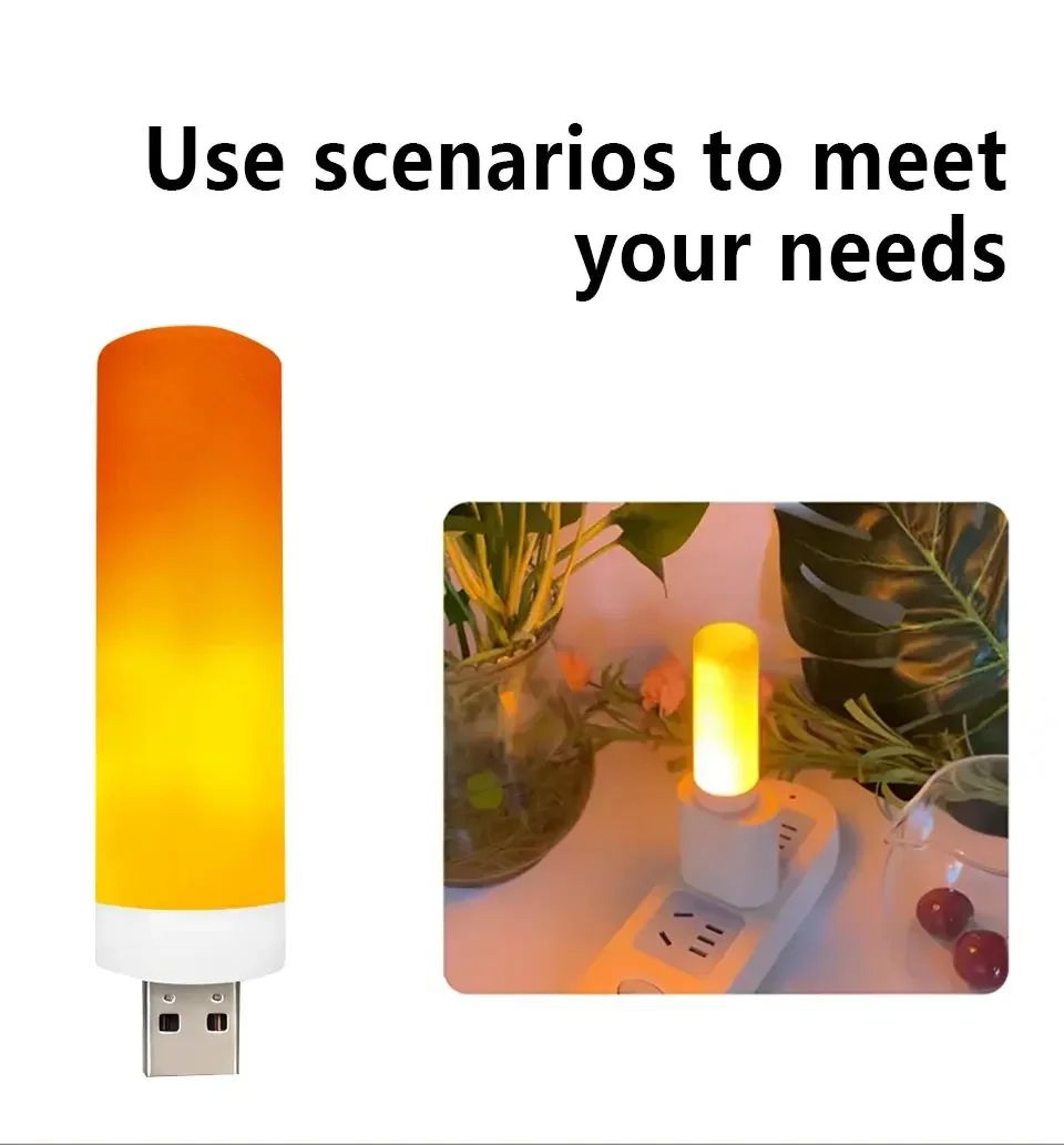 USB LED Flame Effect Night Lamp Light 7