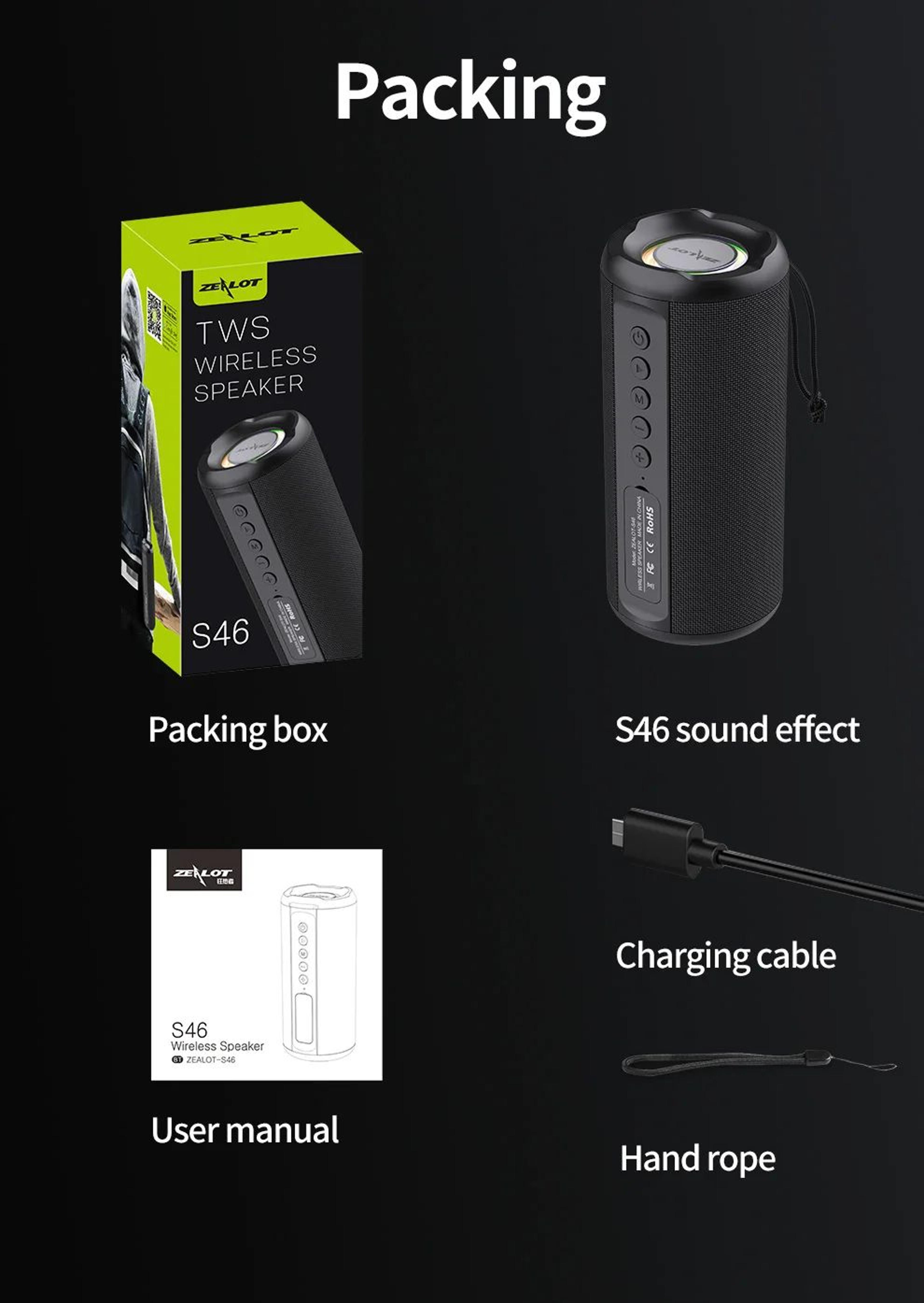 ZEALOT S46 10W Wireless Bluetooth Speaker 11