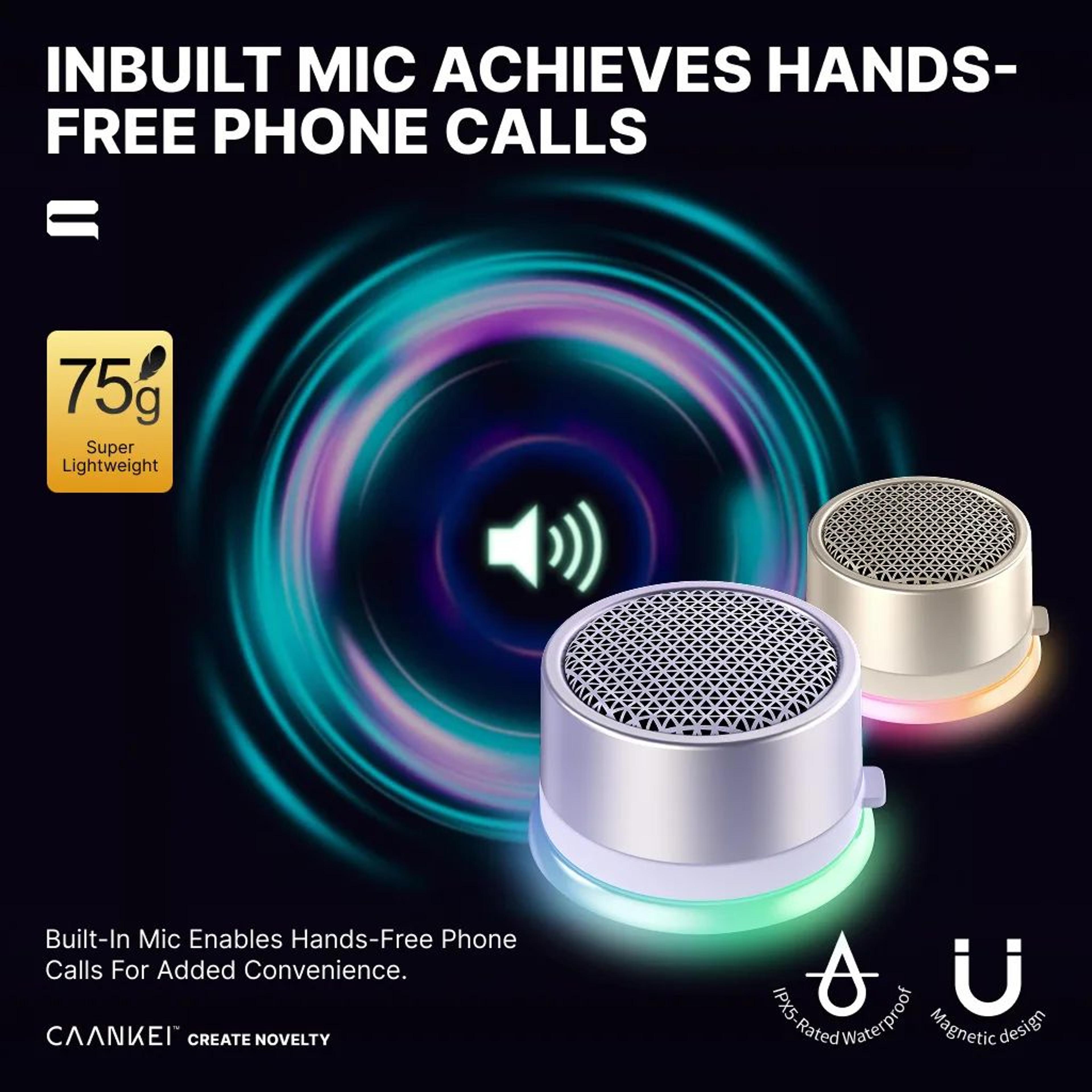 Bluetooth Magnetic Mini Waterproof Speaker With RGB Light 1