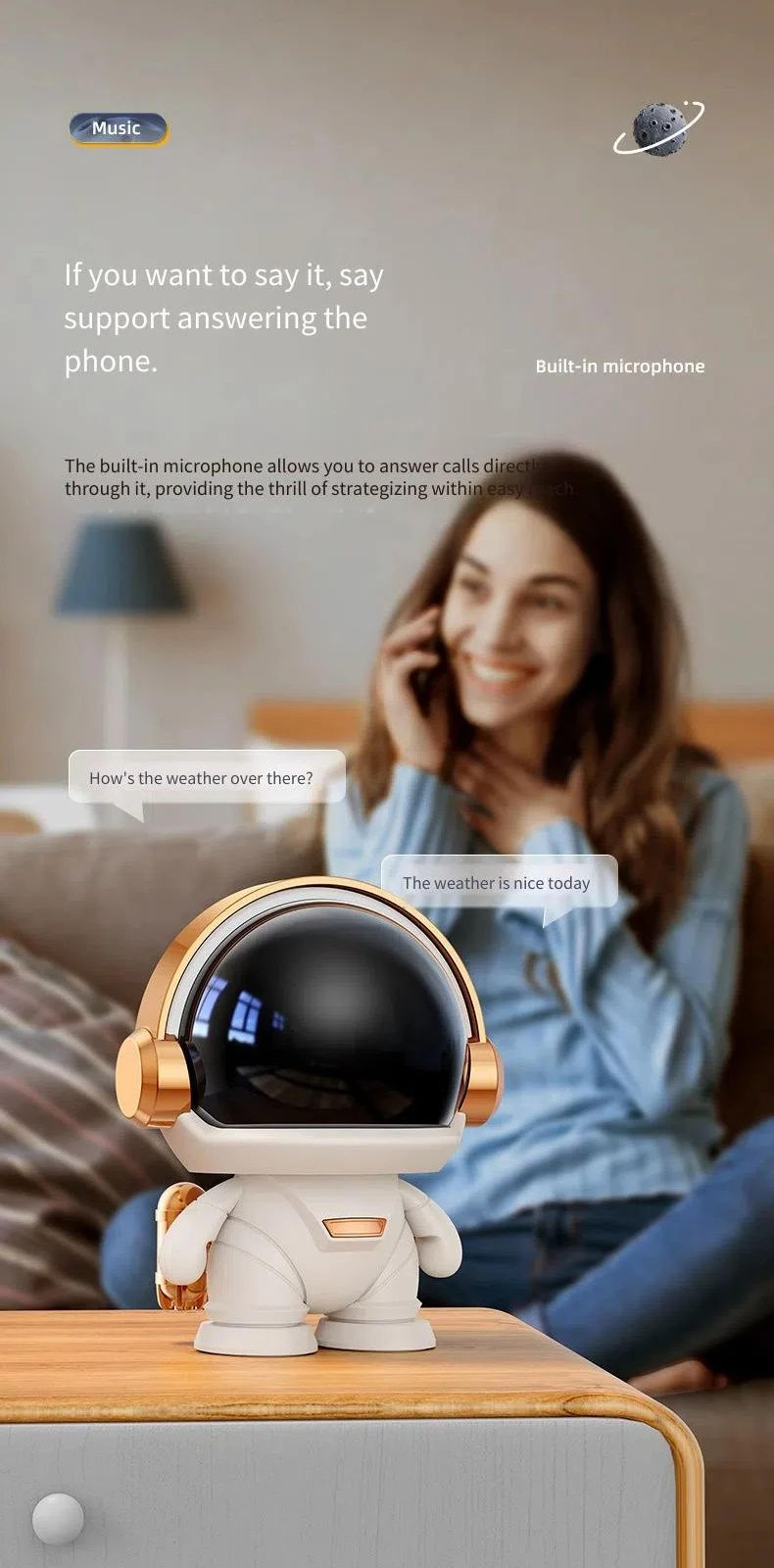 Space Robot Bluetooth Mini Subwoofer Speaker 7