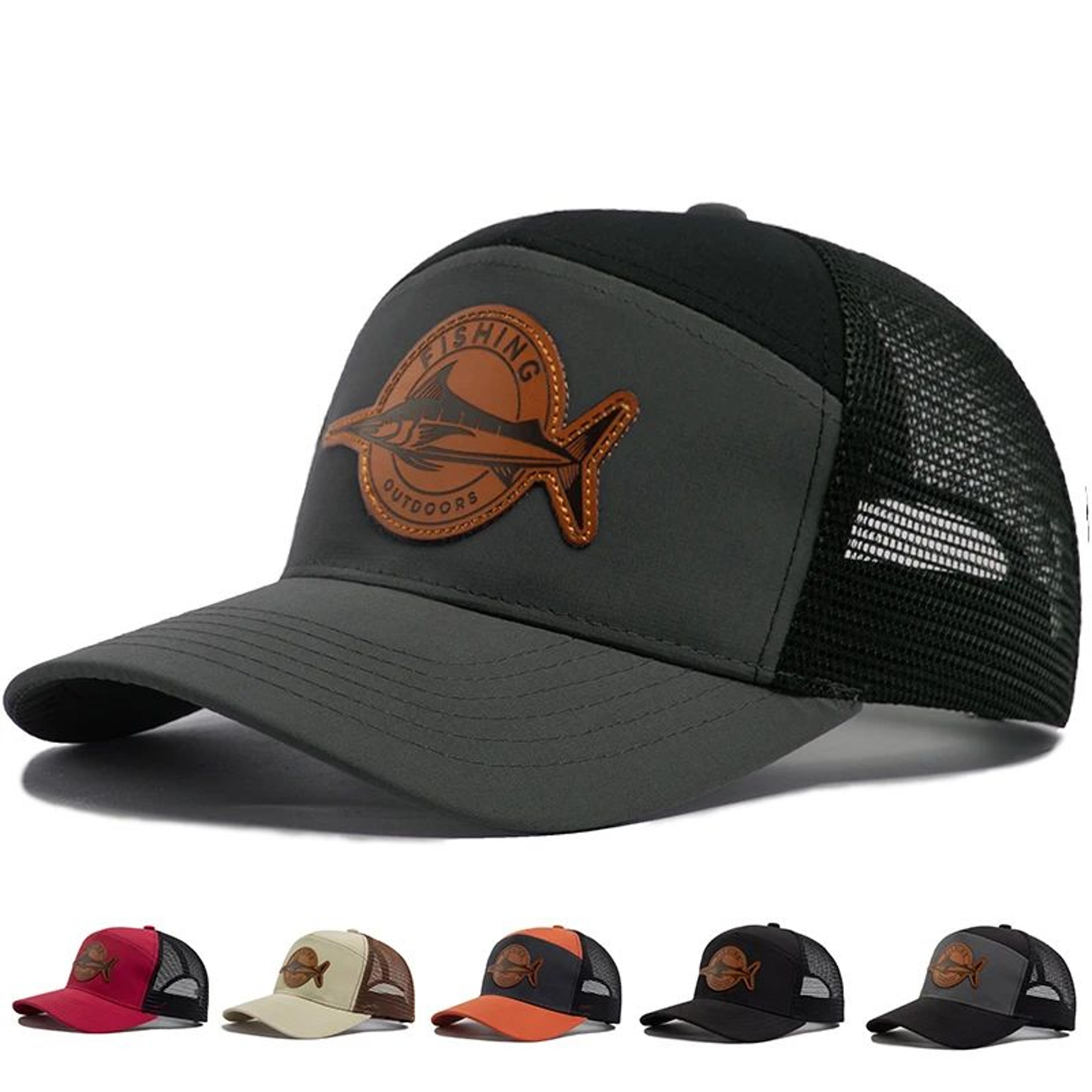 Shark Leather Label 7 Panel Mesh Trucker Cap 0