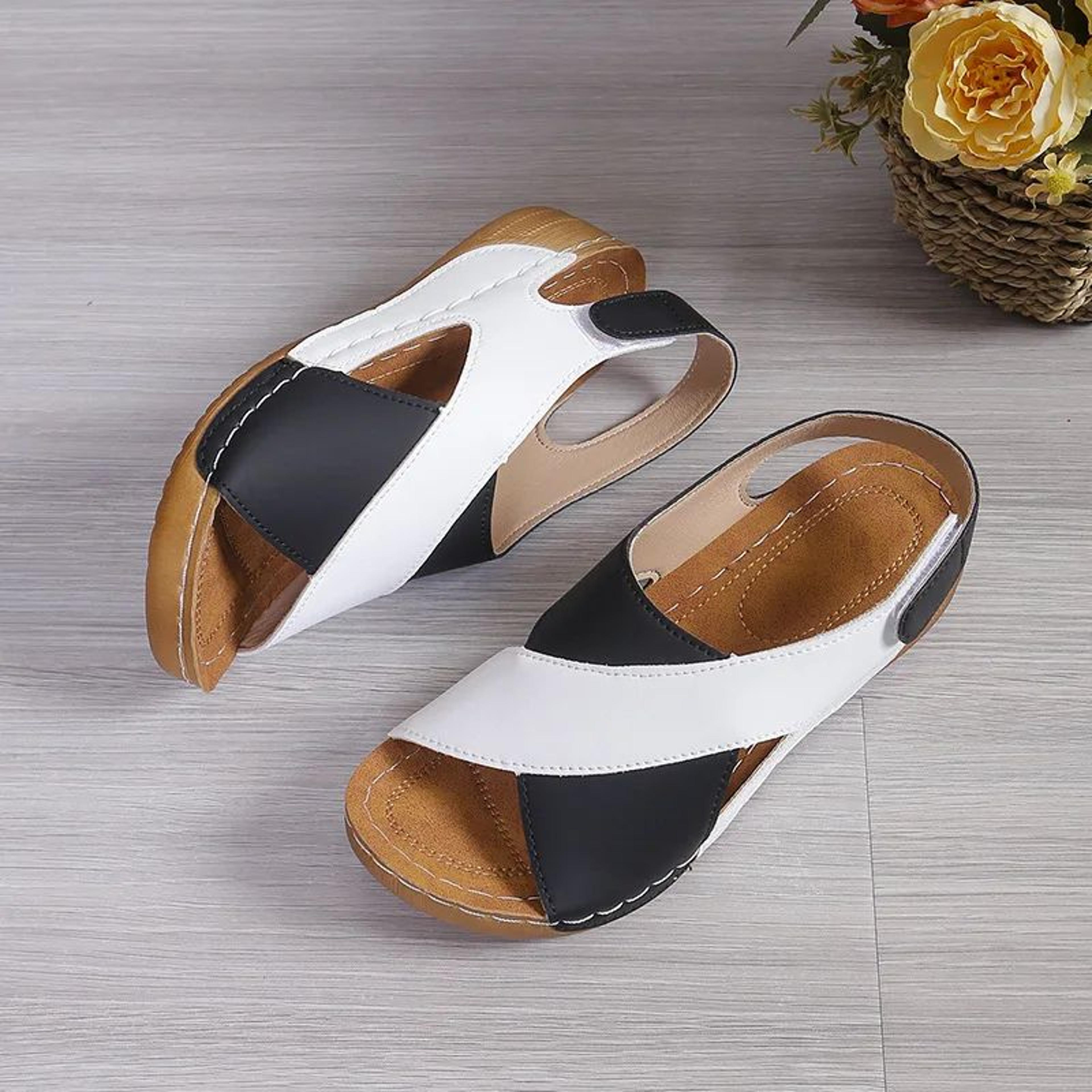 Womens Patchwork Wedge Sandals Comfortable Platform Summer Shoes 4