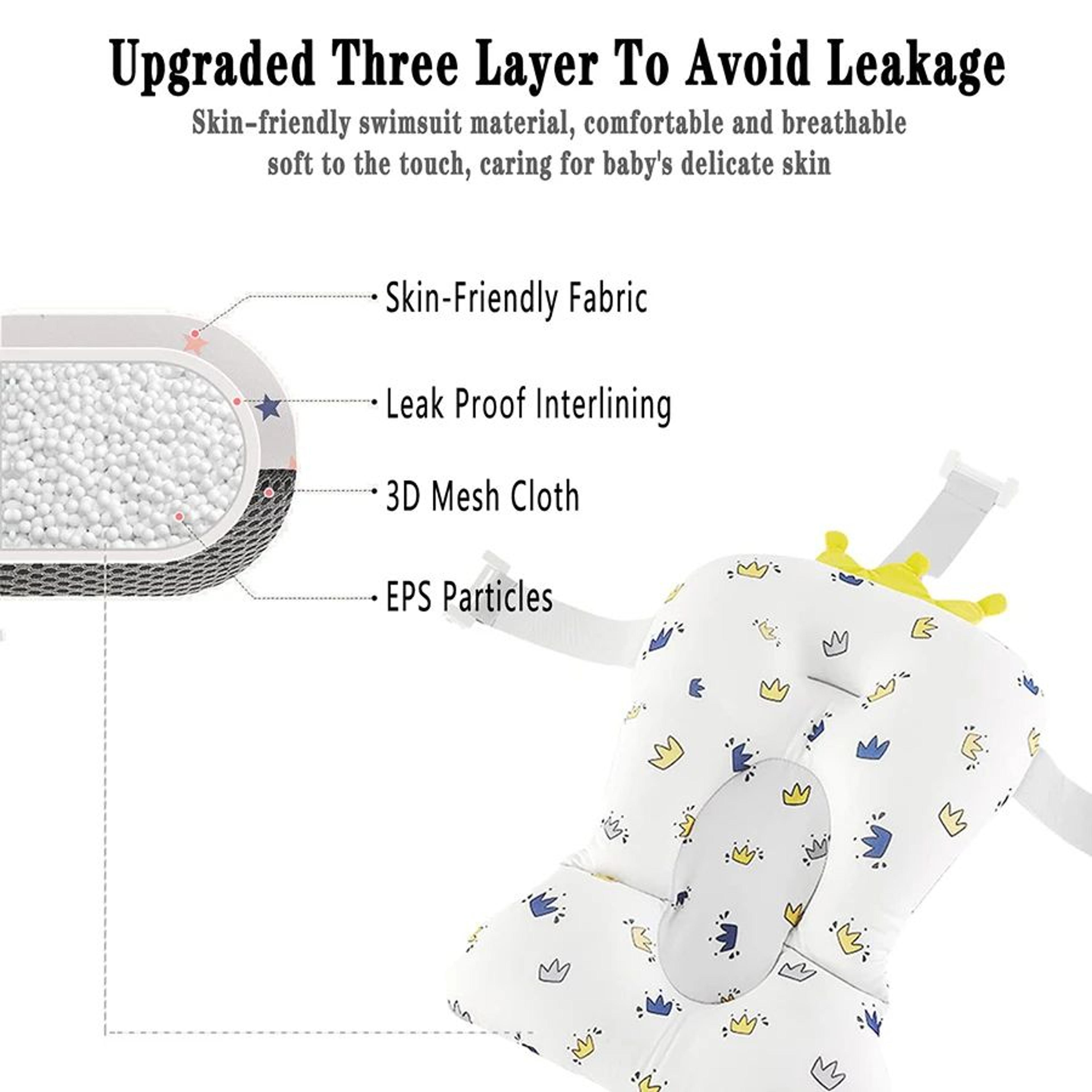 Adjustable Baby Bath Support Cushion Floating Seat Pad 5