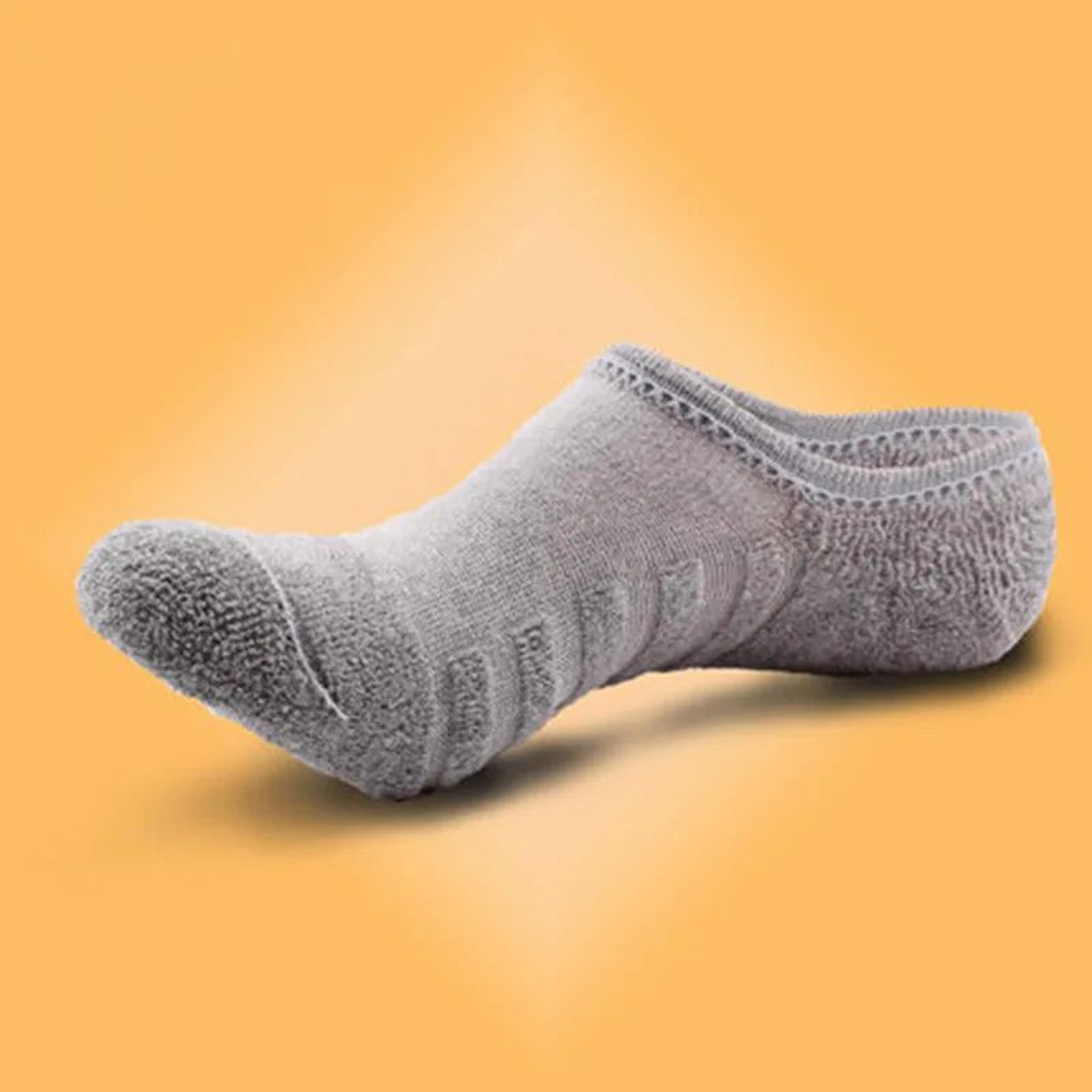 Mens Cotton Invisible Boat Socks With Anti Slip Heel 5 Pairs 5