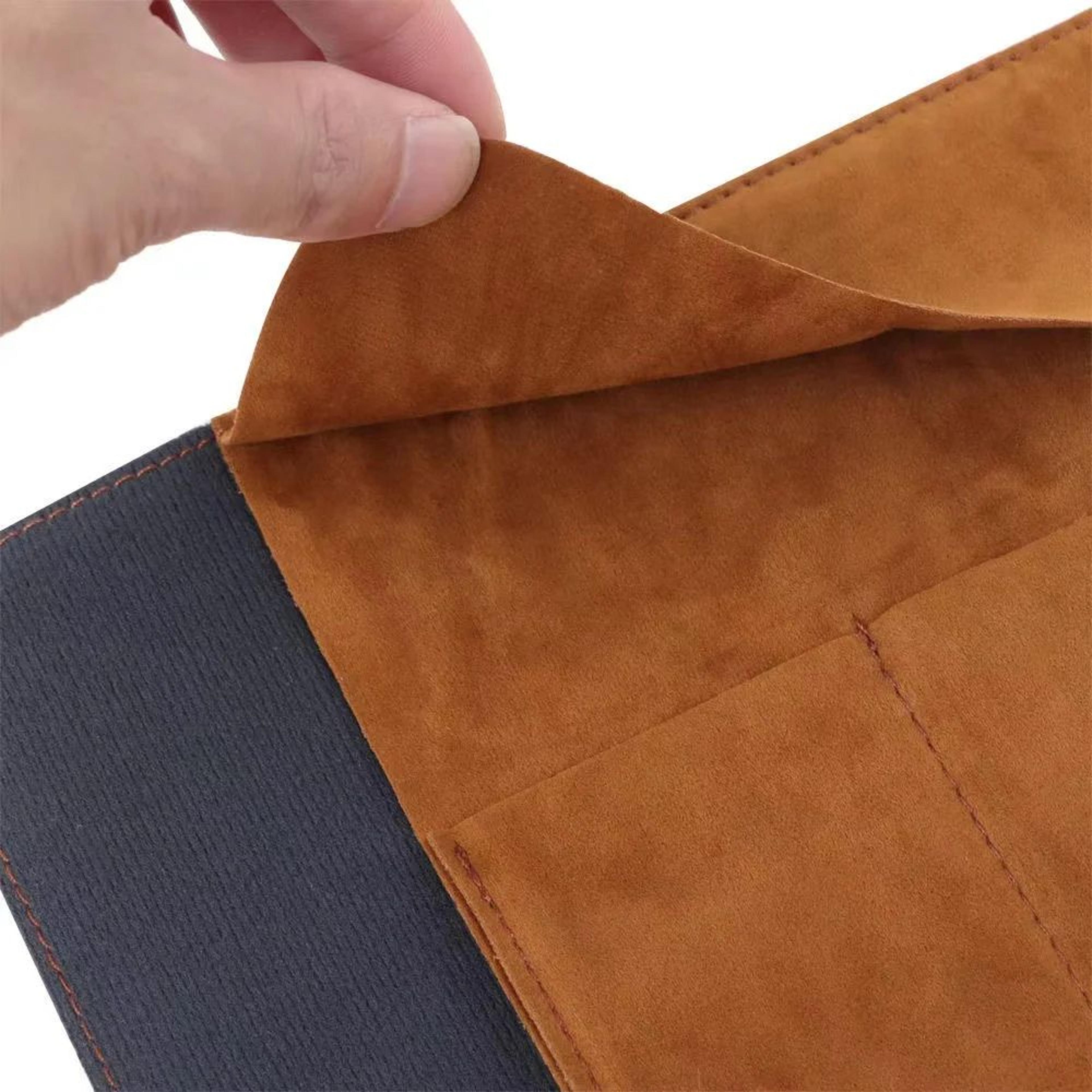 Retro Leather Roll Pencil Case Large Capacity Organizer 7