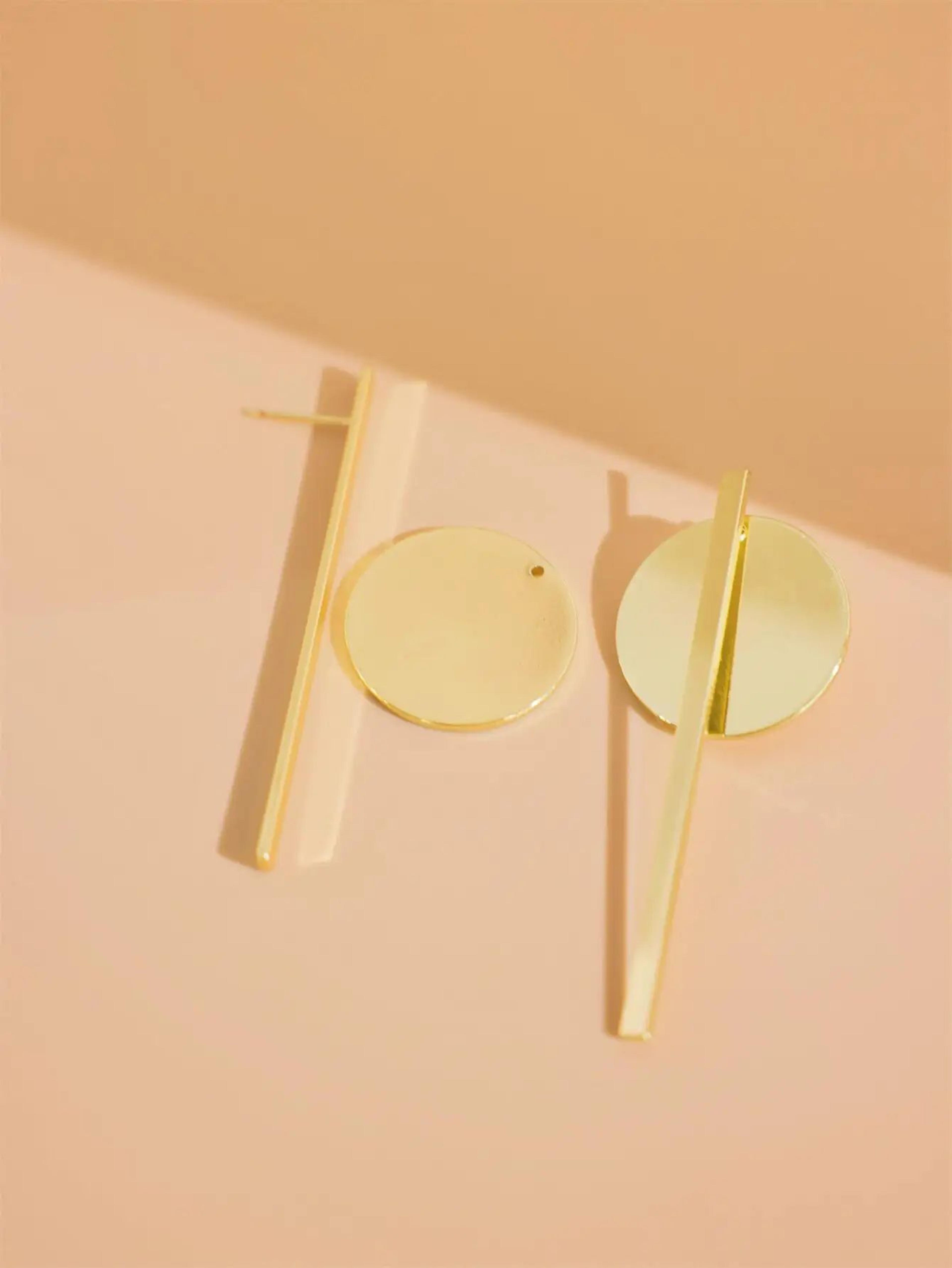 2 Piece Round Bar Earrings Set Trendy Womens Jewelry 3