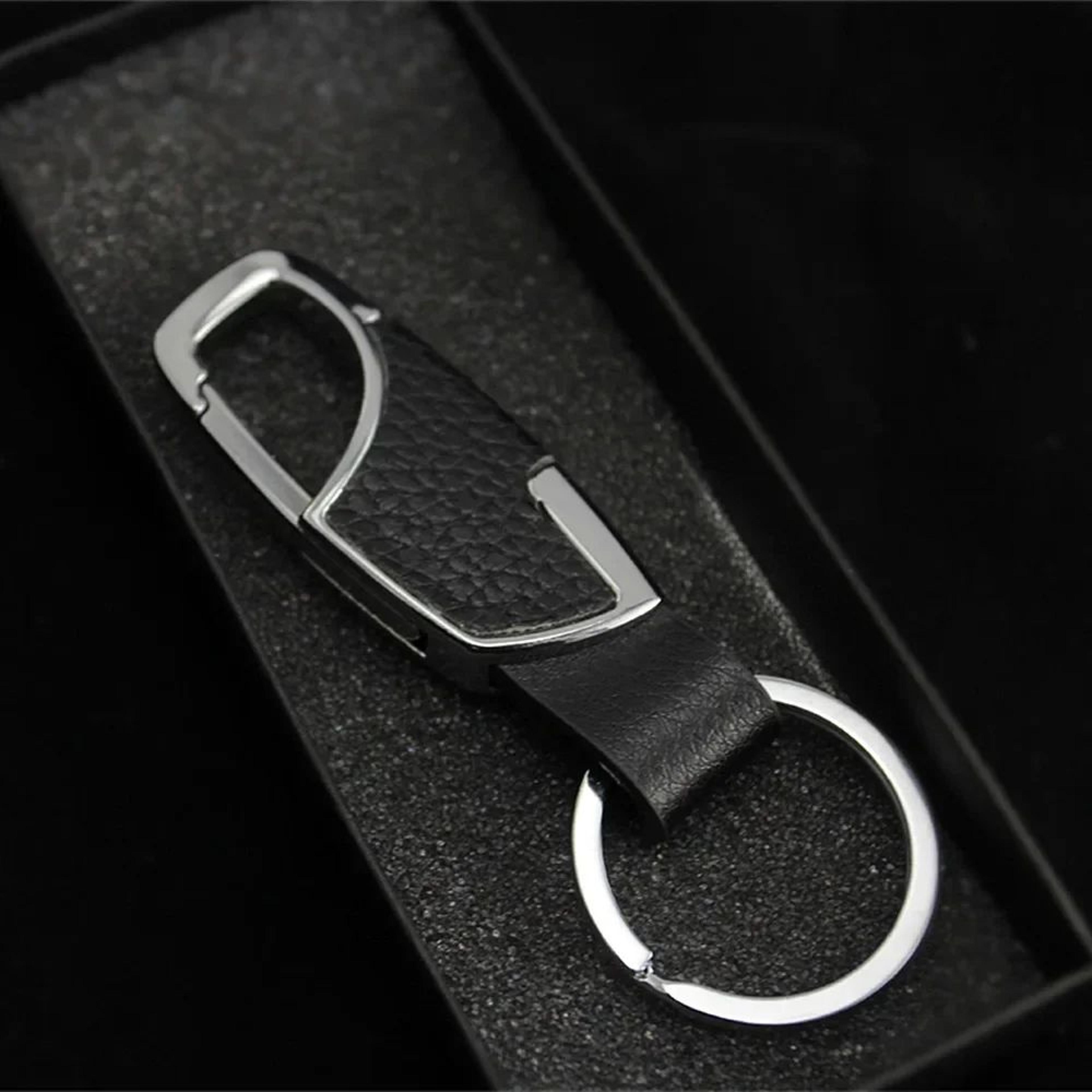 Leather Metal Keychain Stylish Car Key Ring 3