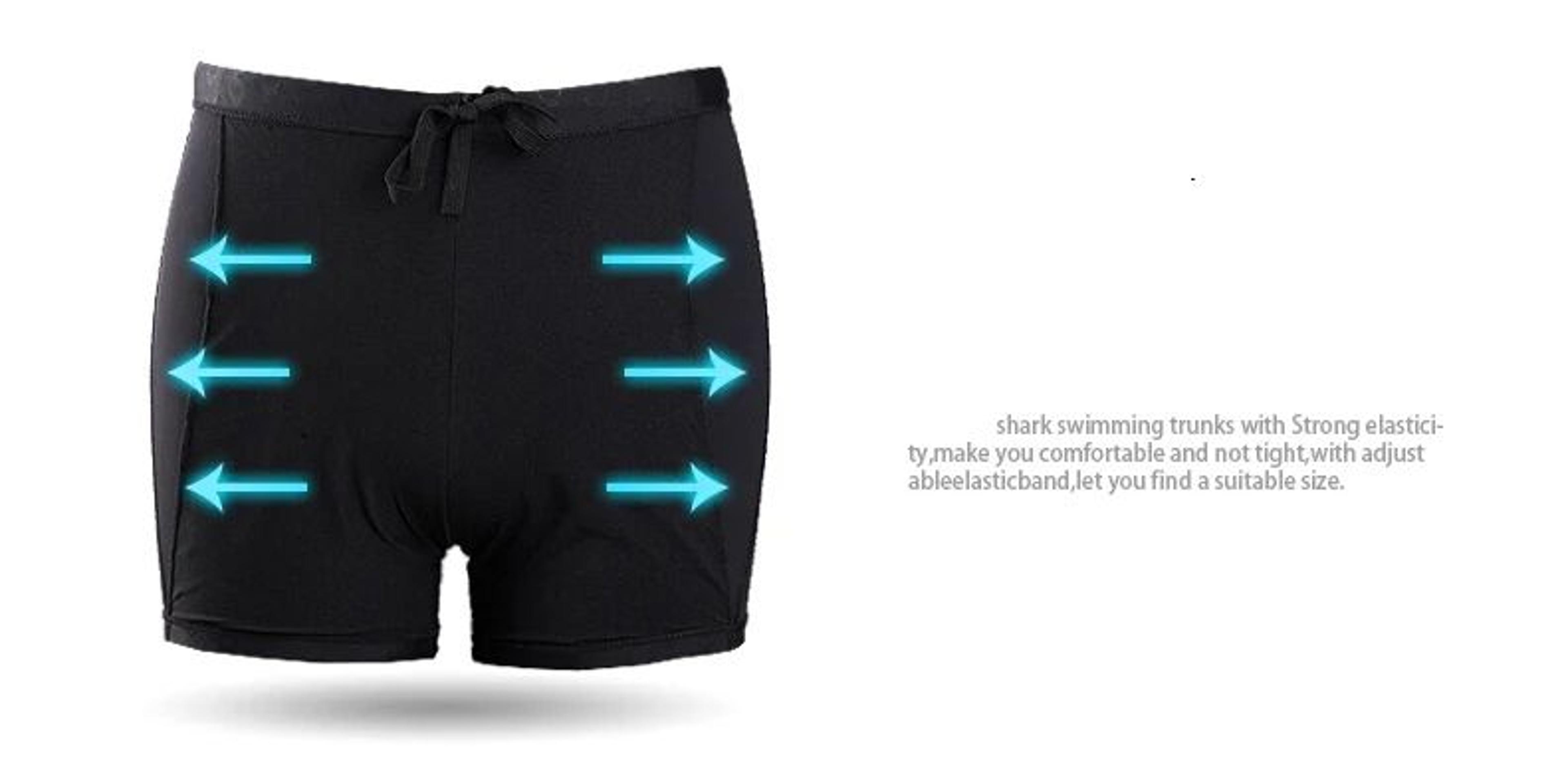 Mens Shark Print Quick Dry Swim Trunks 14
