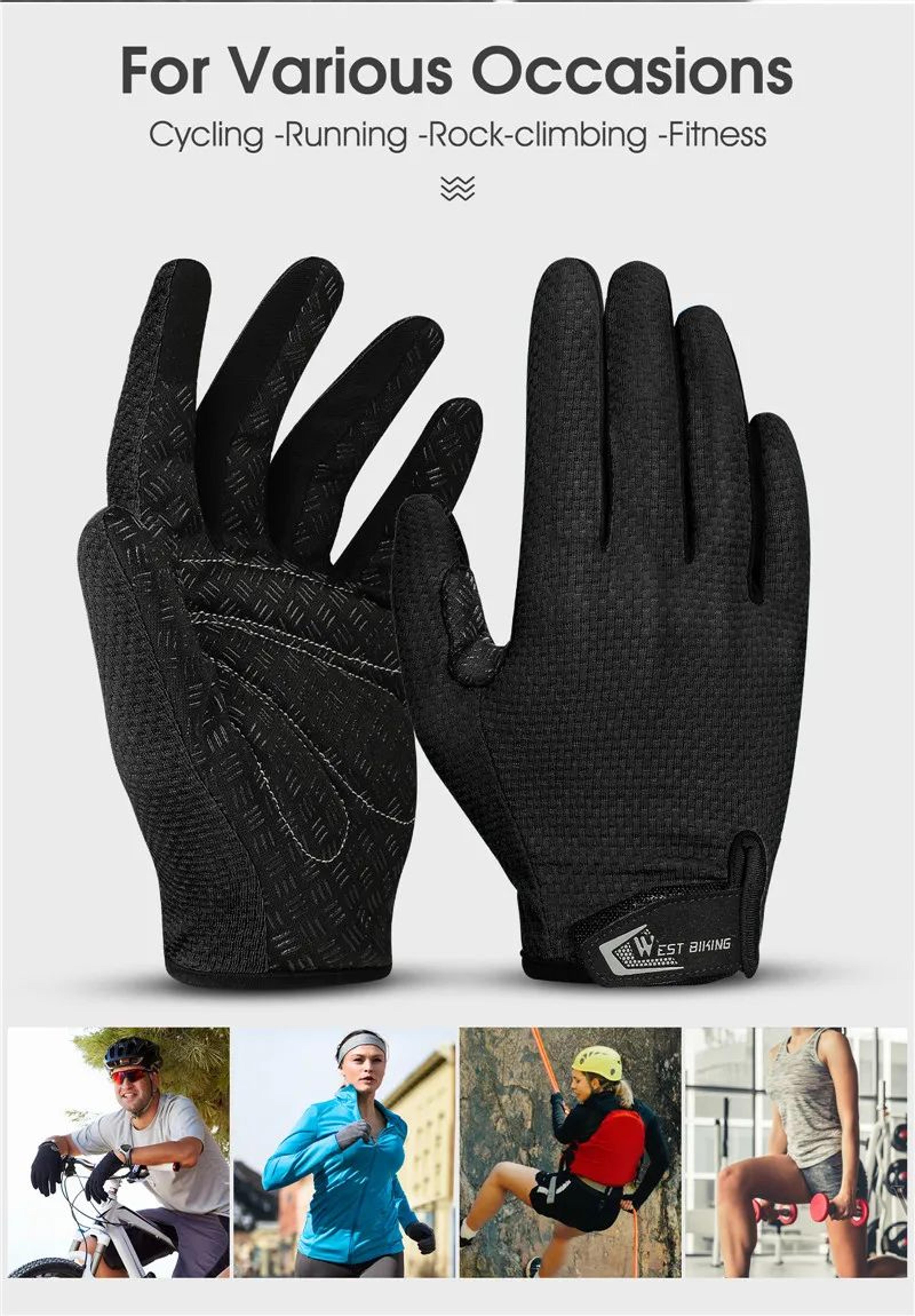 WEST BIKING Full Finger Touchscreen Cycling Gloves 11