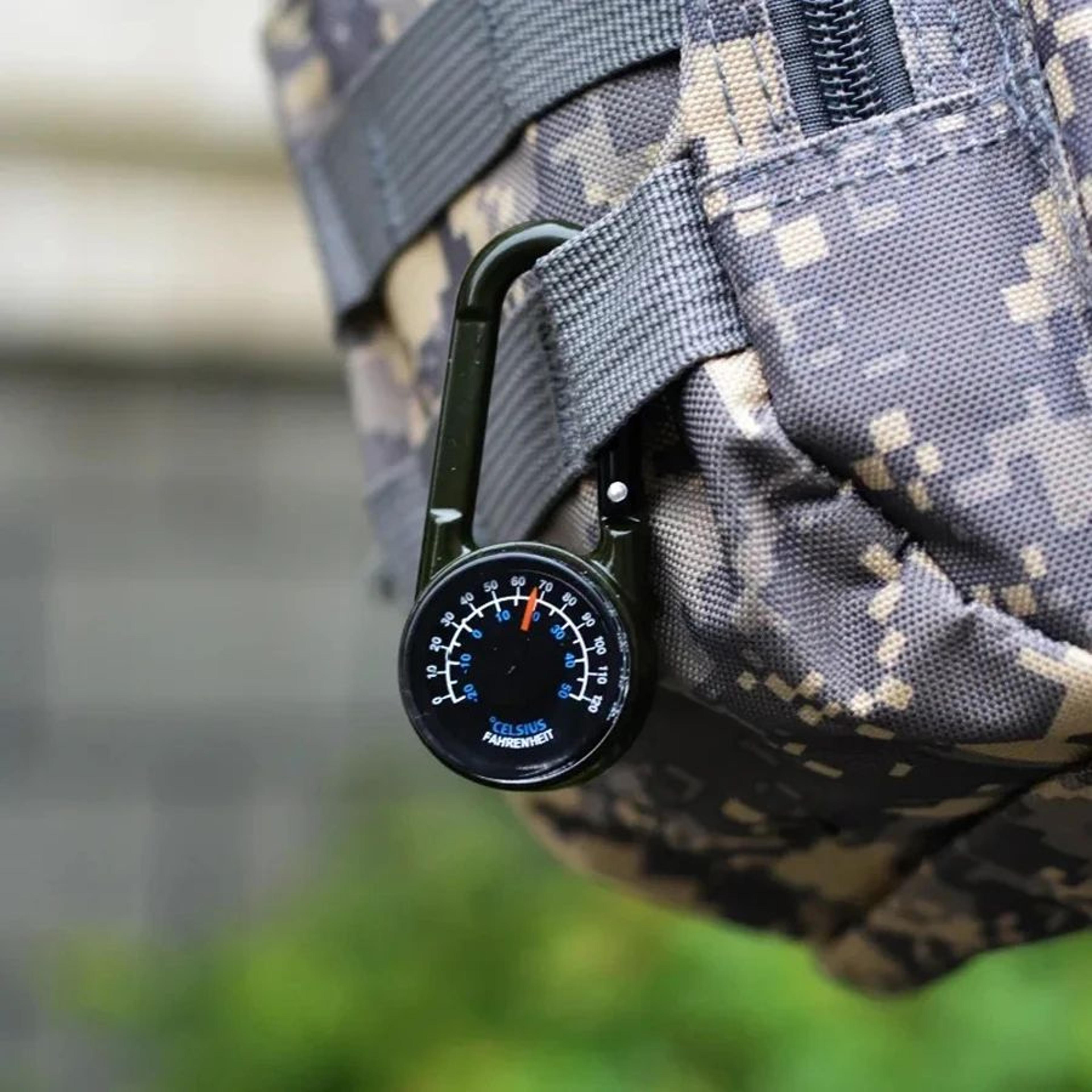 3 In 1 Mini Compass Thermometer Carabiner Keychain 11