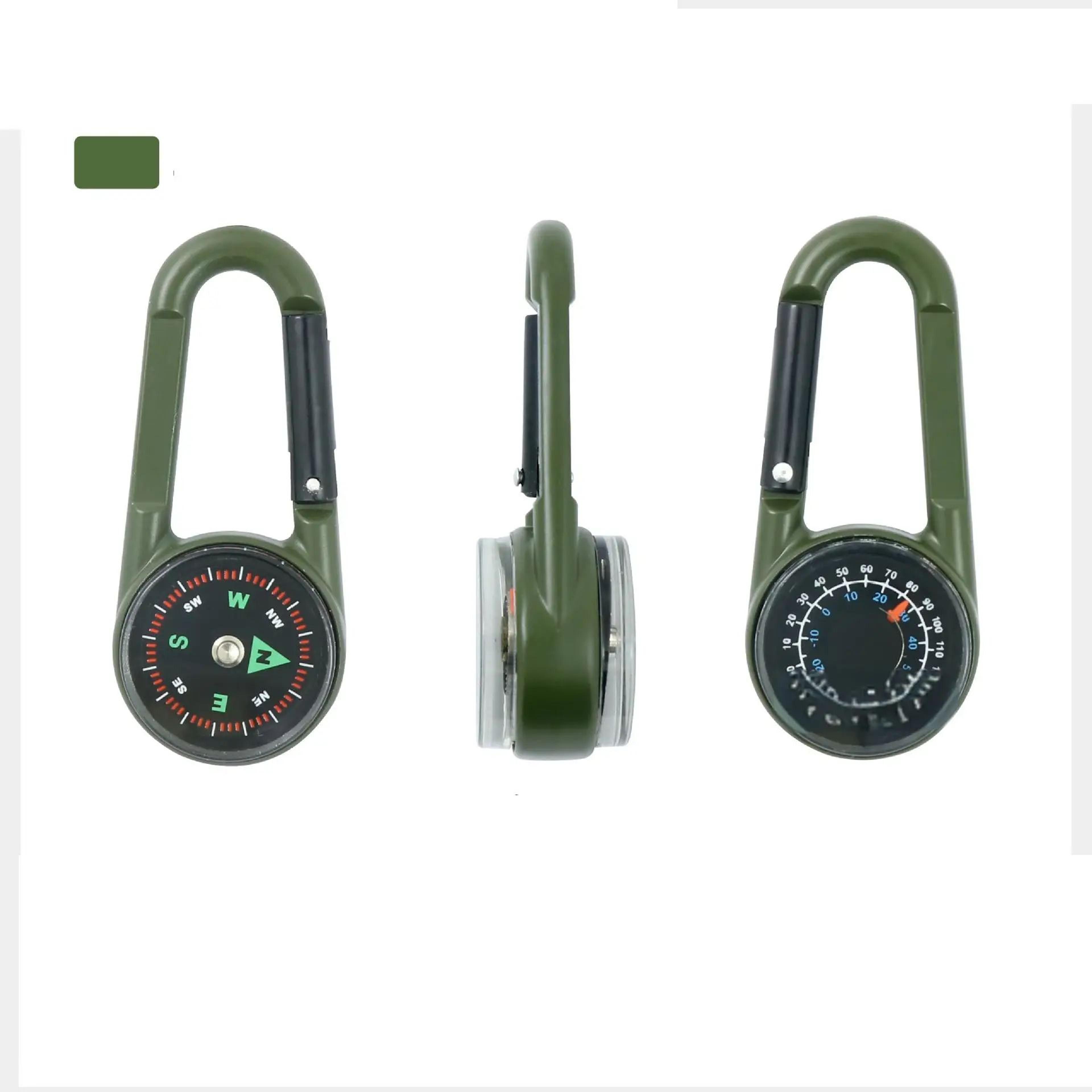 3 In 1 Mini Compass Thermometer Carabiner Keychain 14
