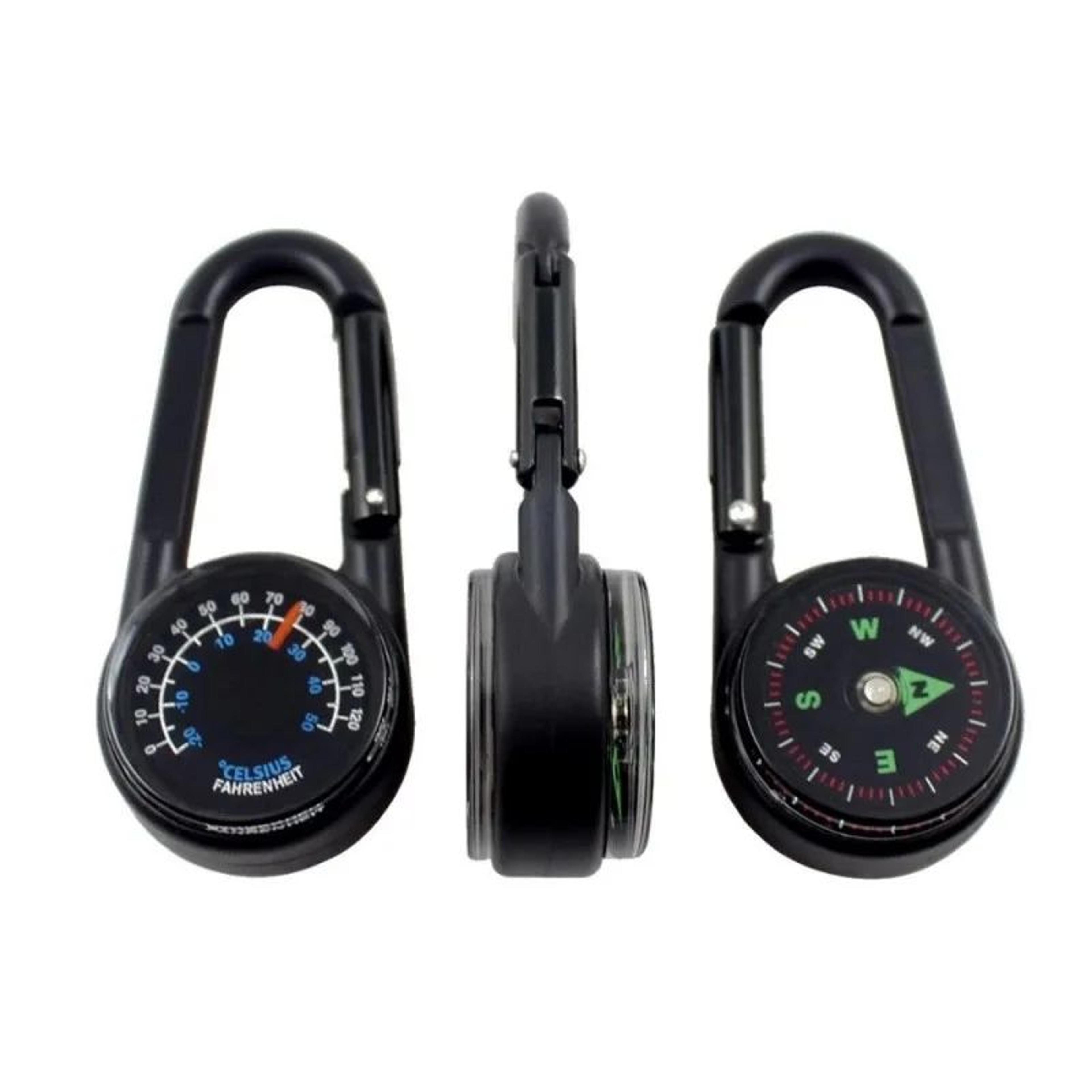 3 In 1 Mini Compass Thermometer Carabiner Keychain 15