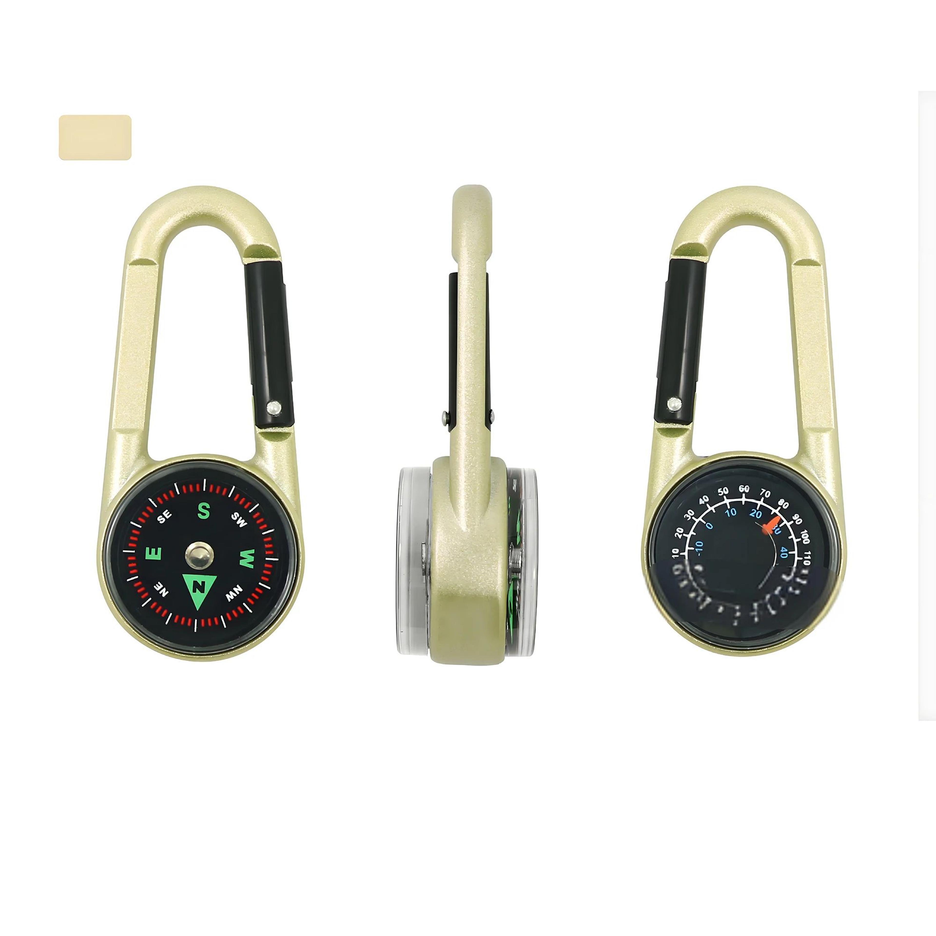 3 In 1 Mini Compass Thermometer Carabiner Keychain 13