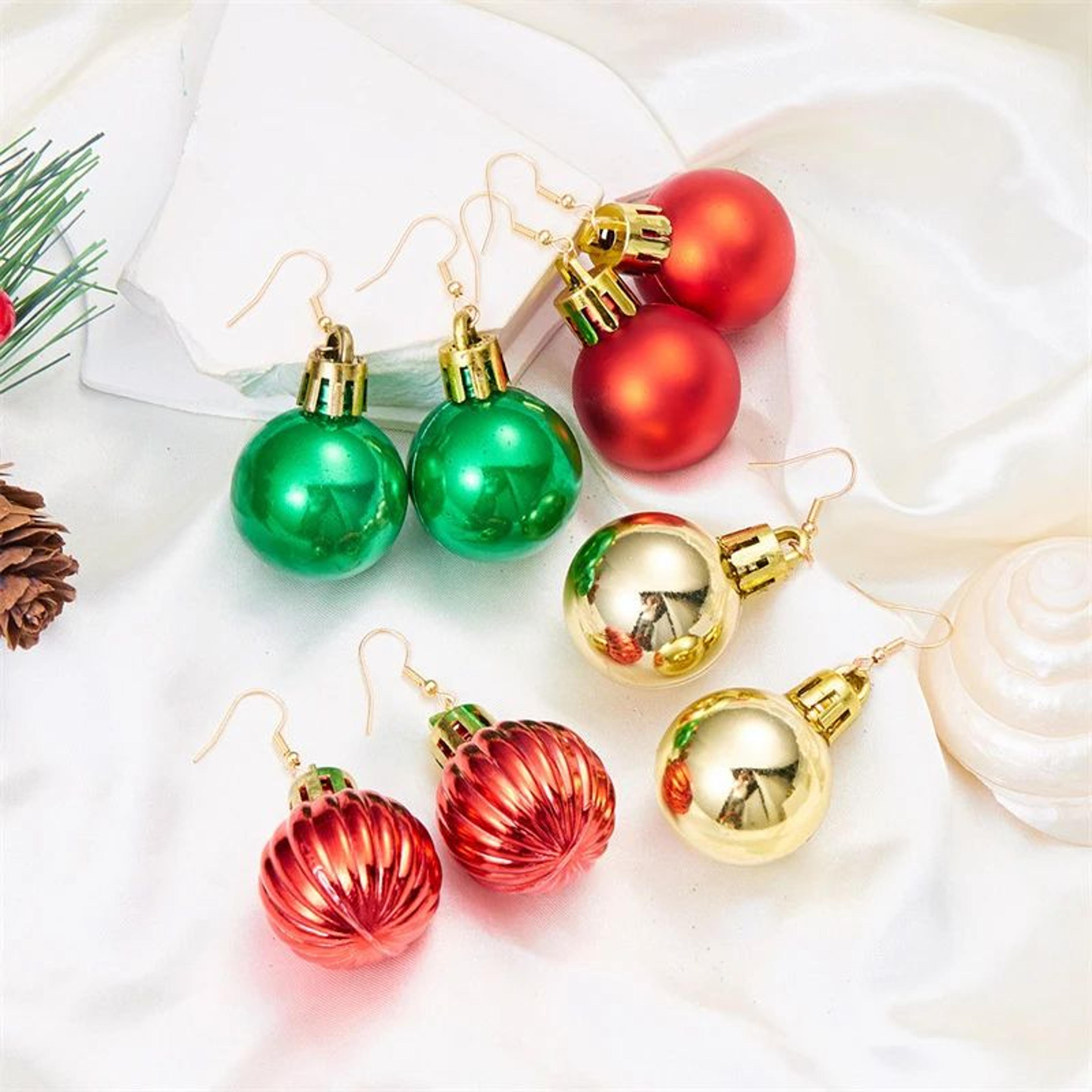 Christmas Snowflake Star Ball Bulb Dangle Earrings 5