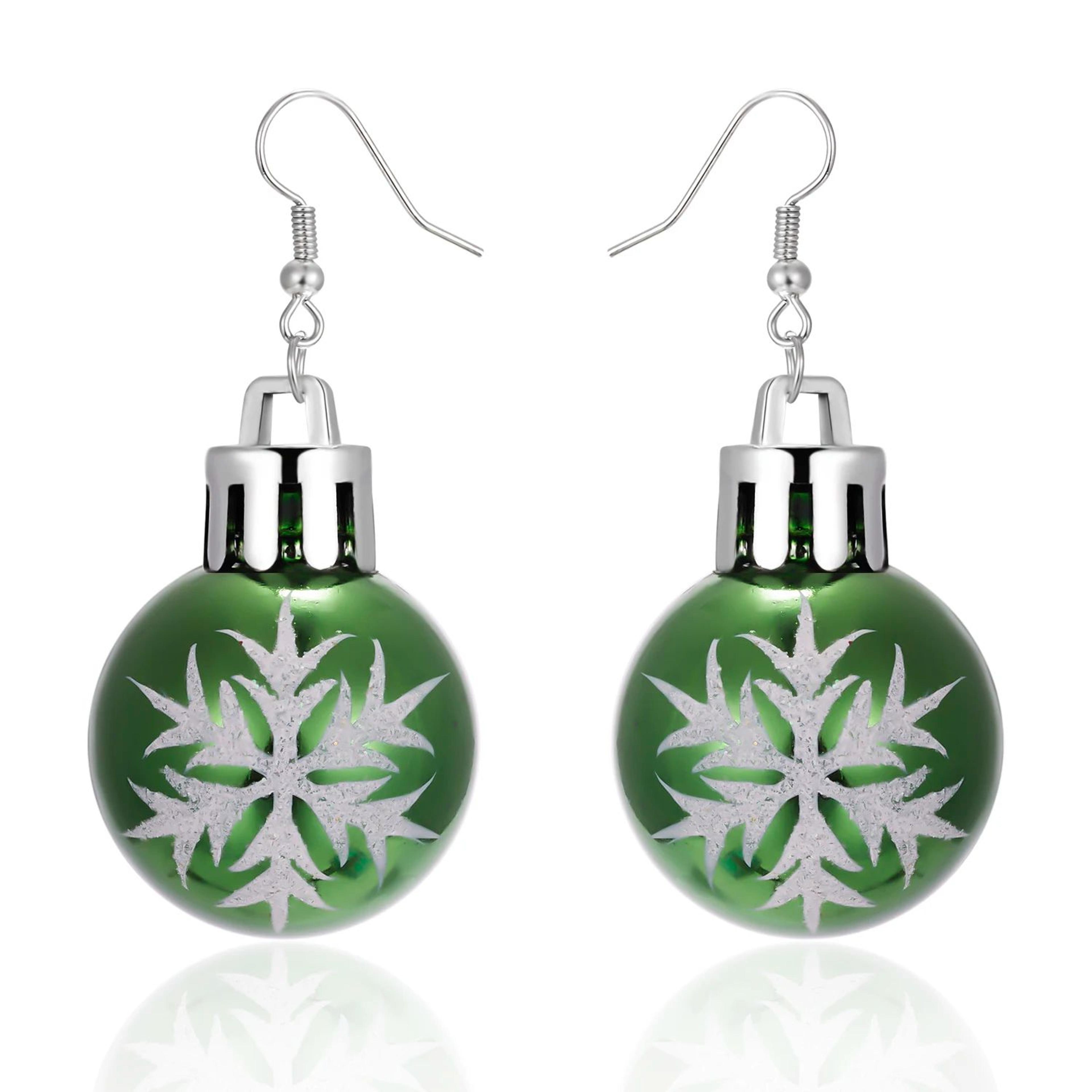 Christmas Snowflake Star Ball Bulb Dangle Earrings 11