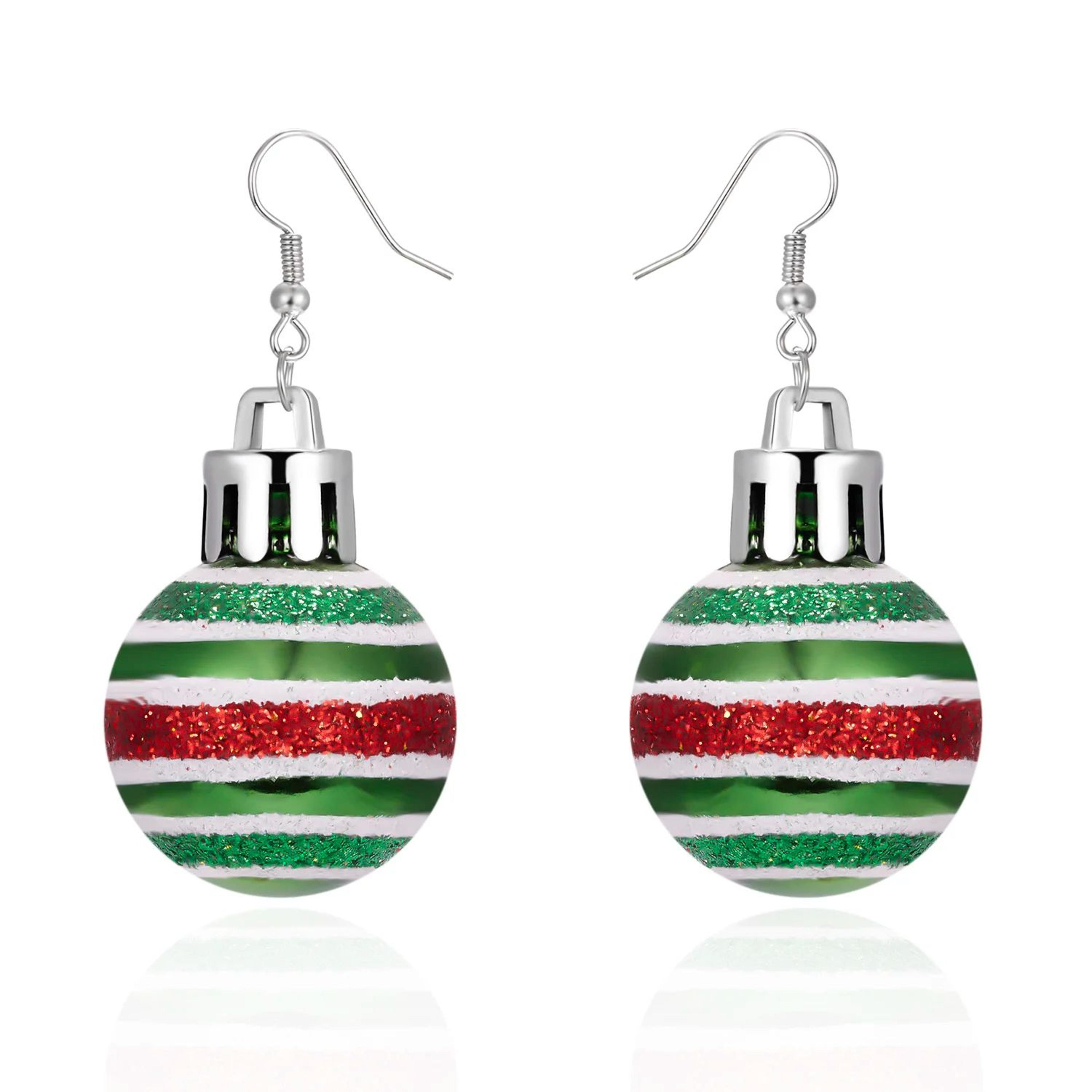 Christmas Snowflake Star Ball Bulb Dangle Earrings 14