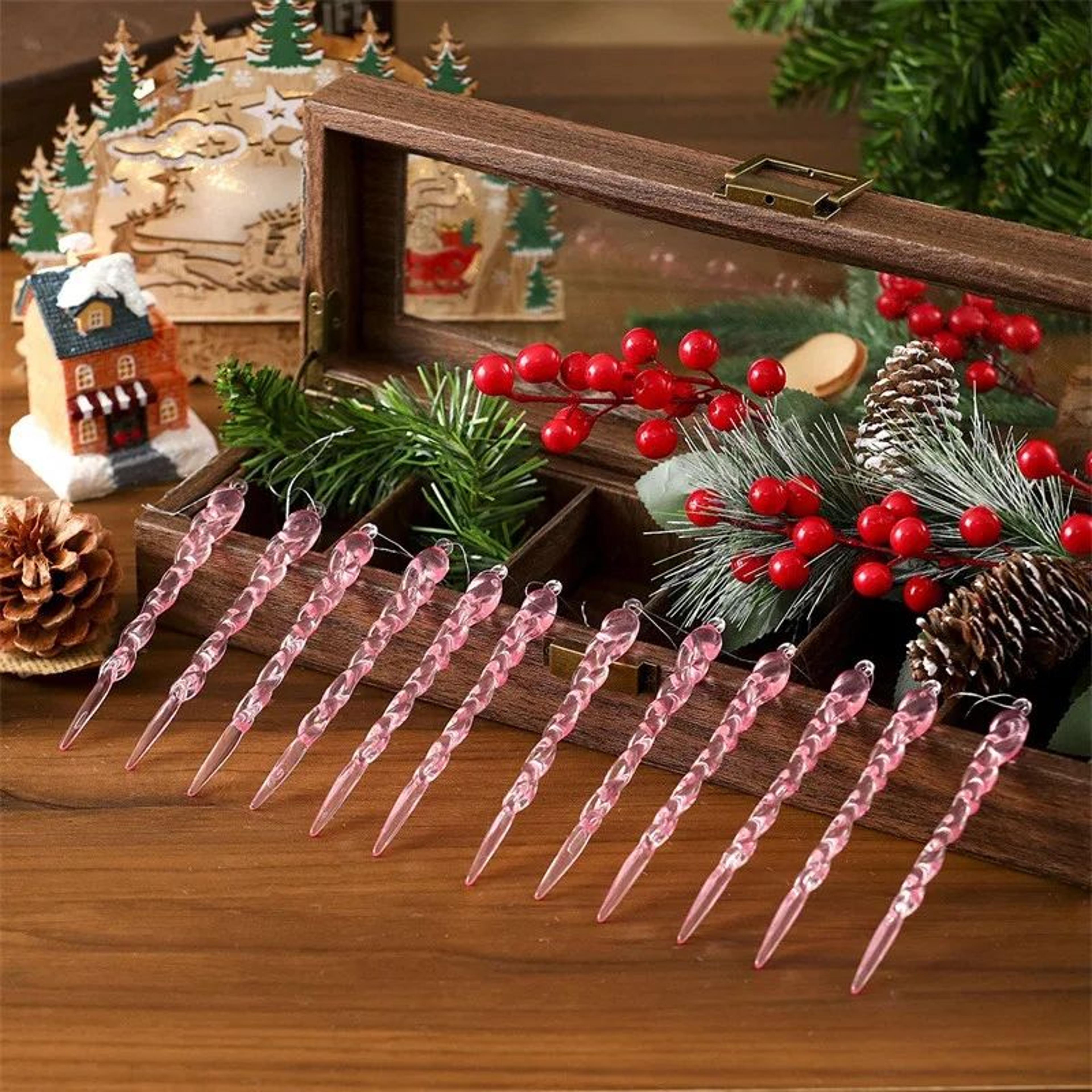 Crystal Snowflake Ice Pendant Christmas Tree Ornaments Set 4