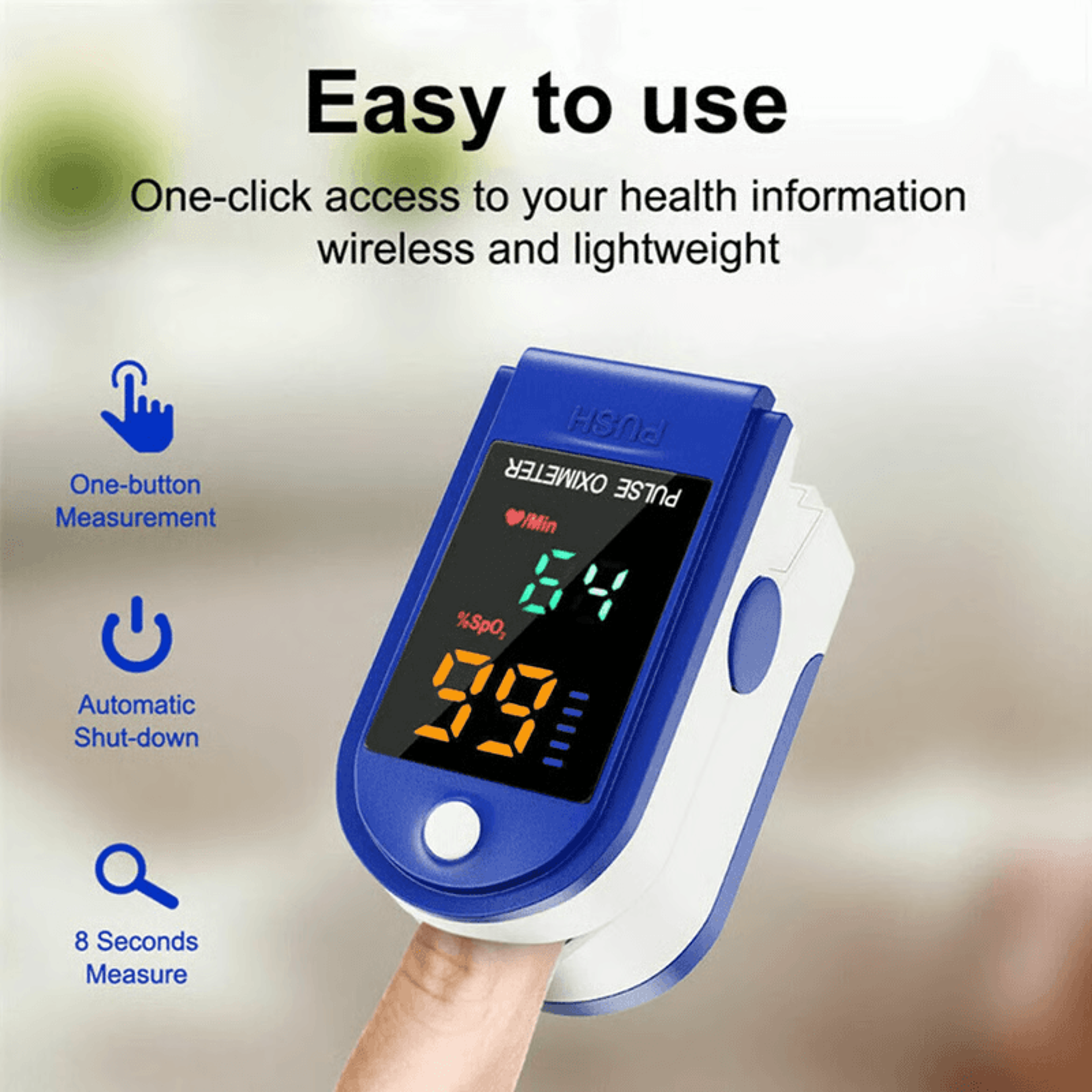 Fingertip Pulse Oximeter  Portable SpO2 Oxygen Saturation  Heart Rate Monitor 6