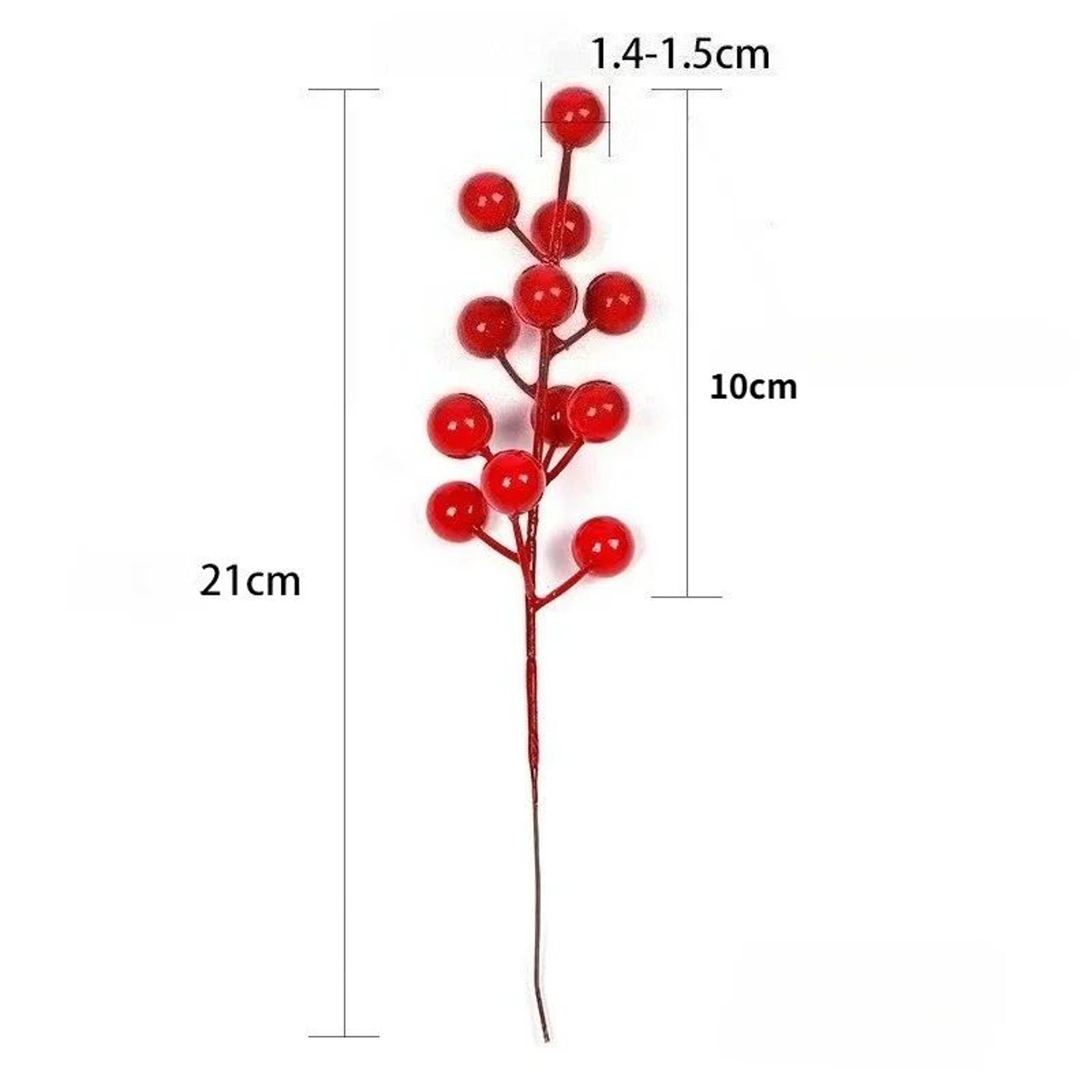 Frosted Red Berry Stems Christmas Tree Decoration 11