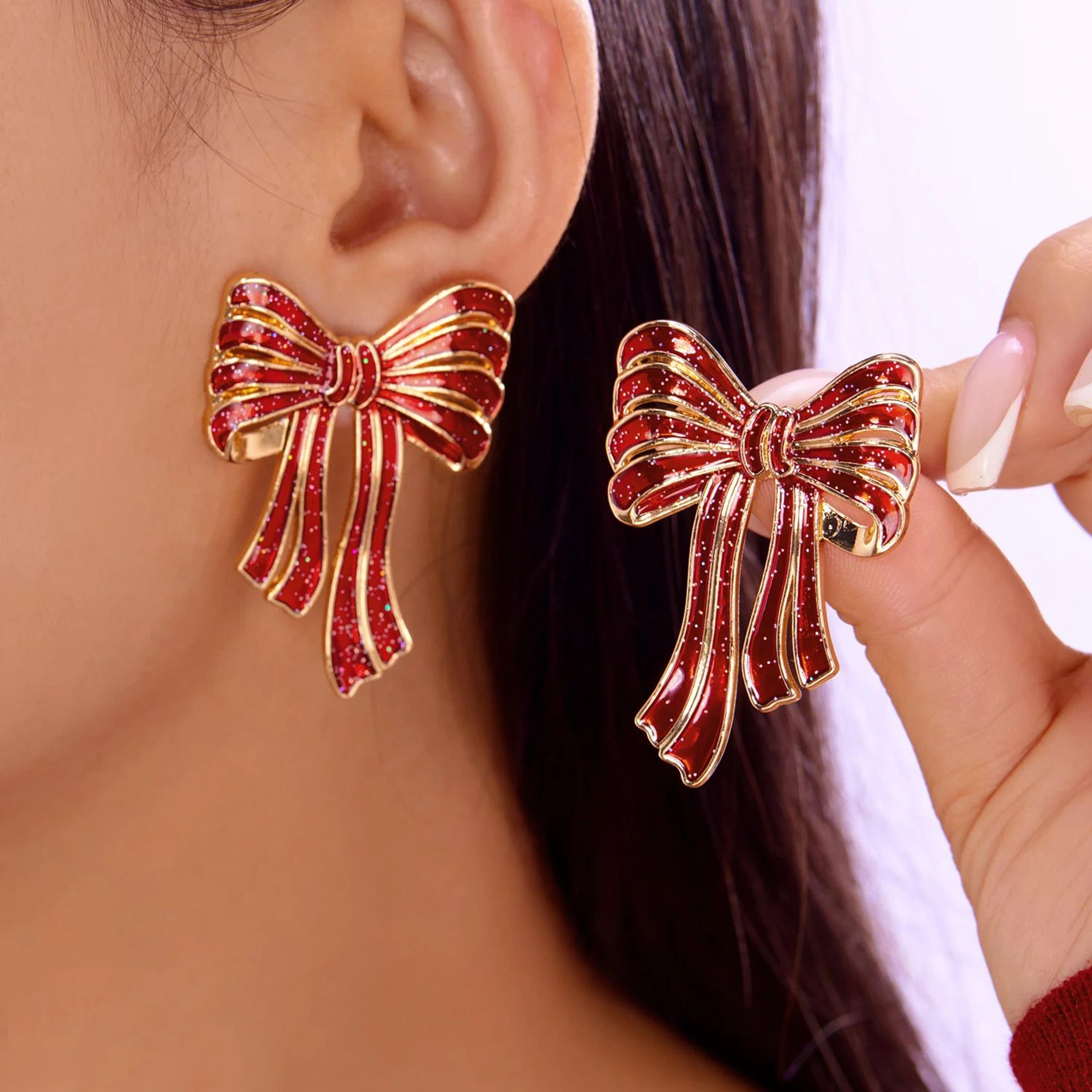 Rhinestone Snowman Christmas Drop Earrings 11