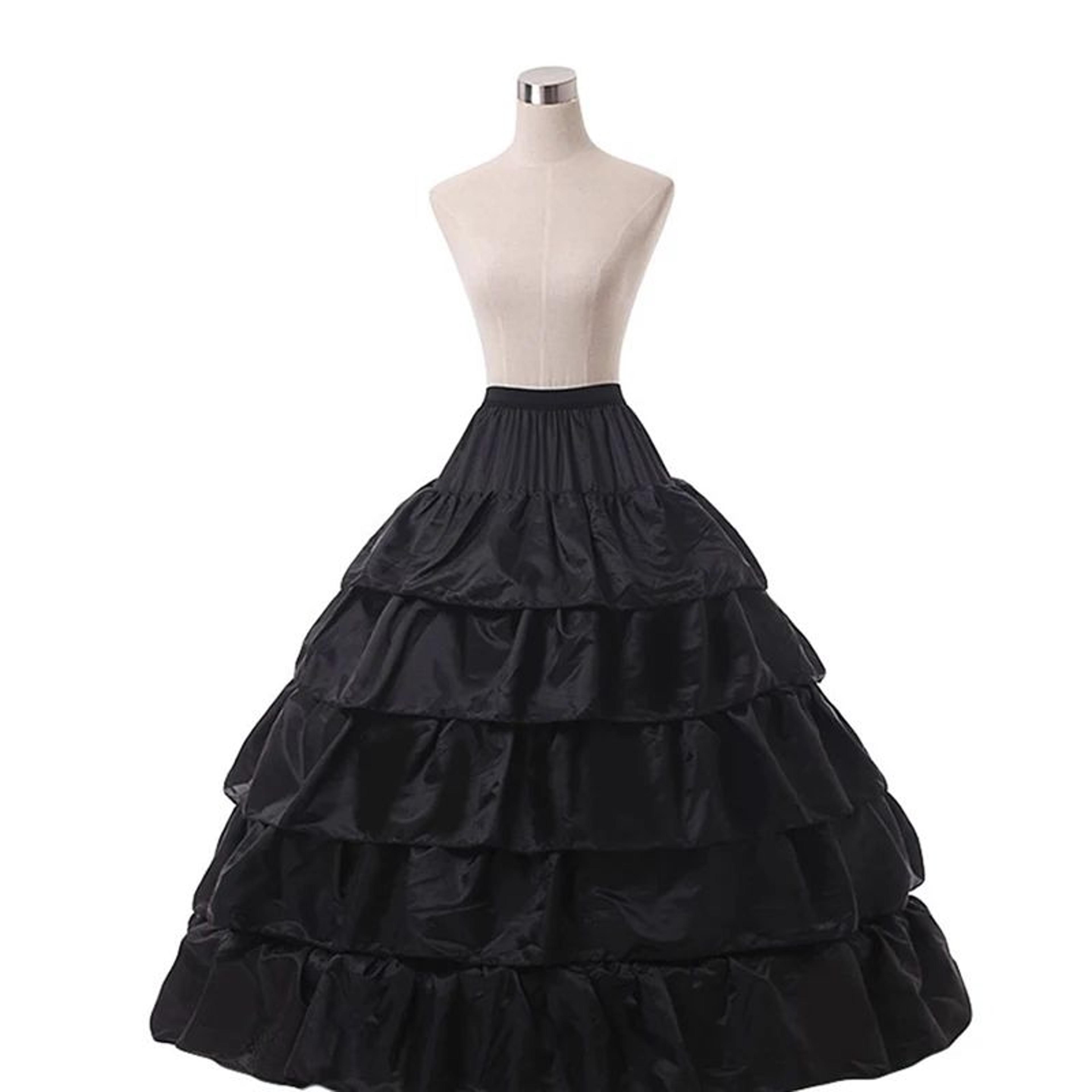 Long 4 Hoop Petticoat Crinoline Underskirt For Ball Gown Wedding Dress 4