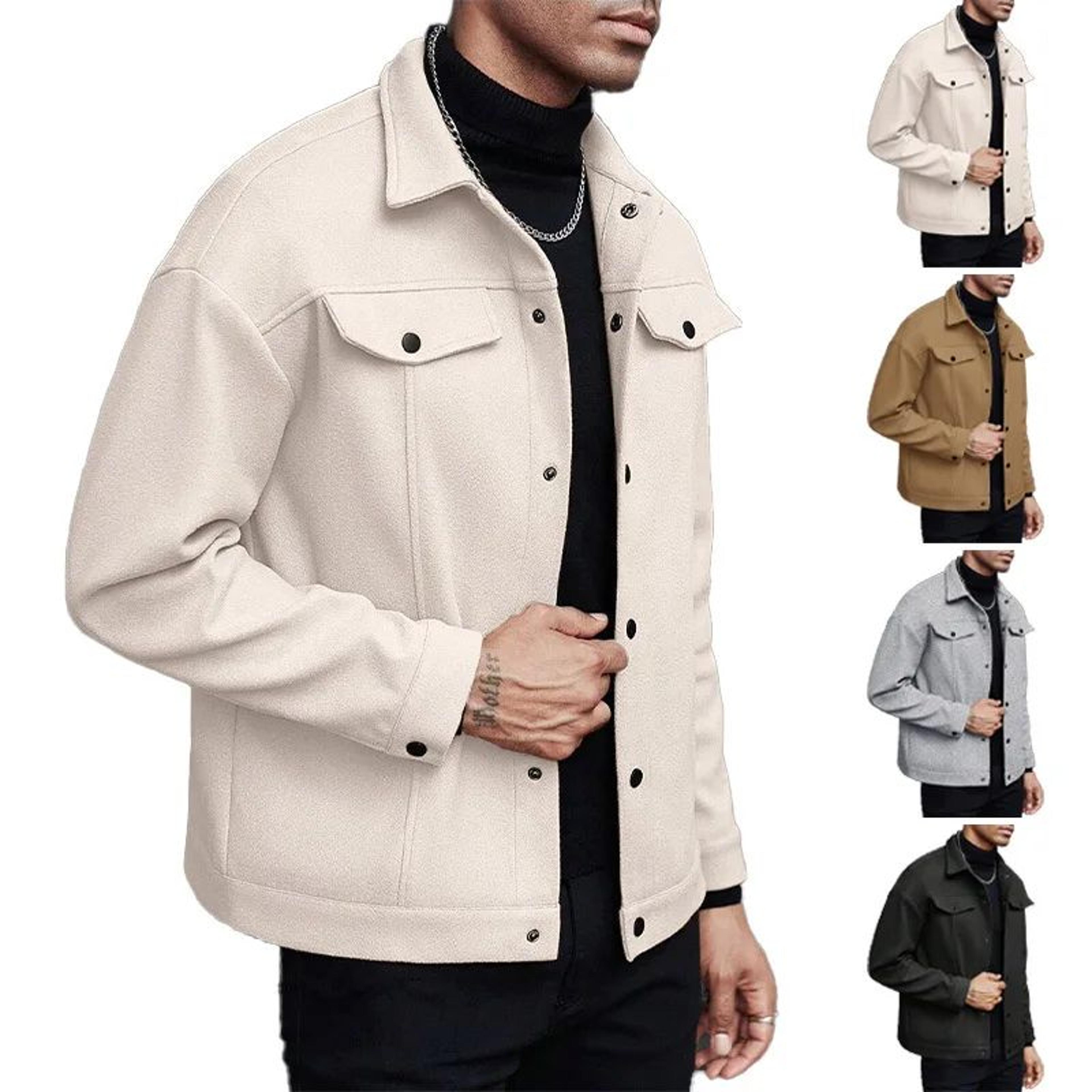 Mens Turtleneck Wool Jacket Casual Business Winter Coat 1