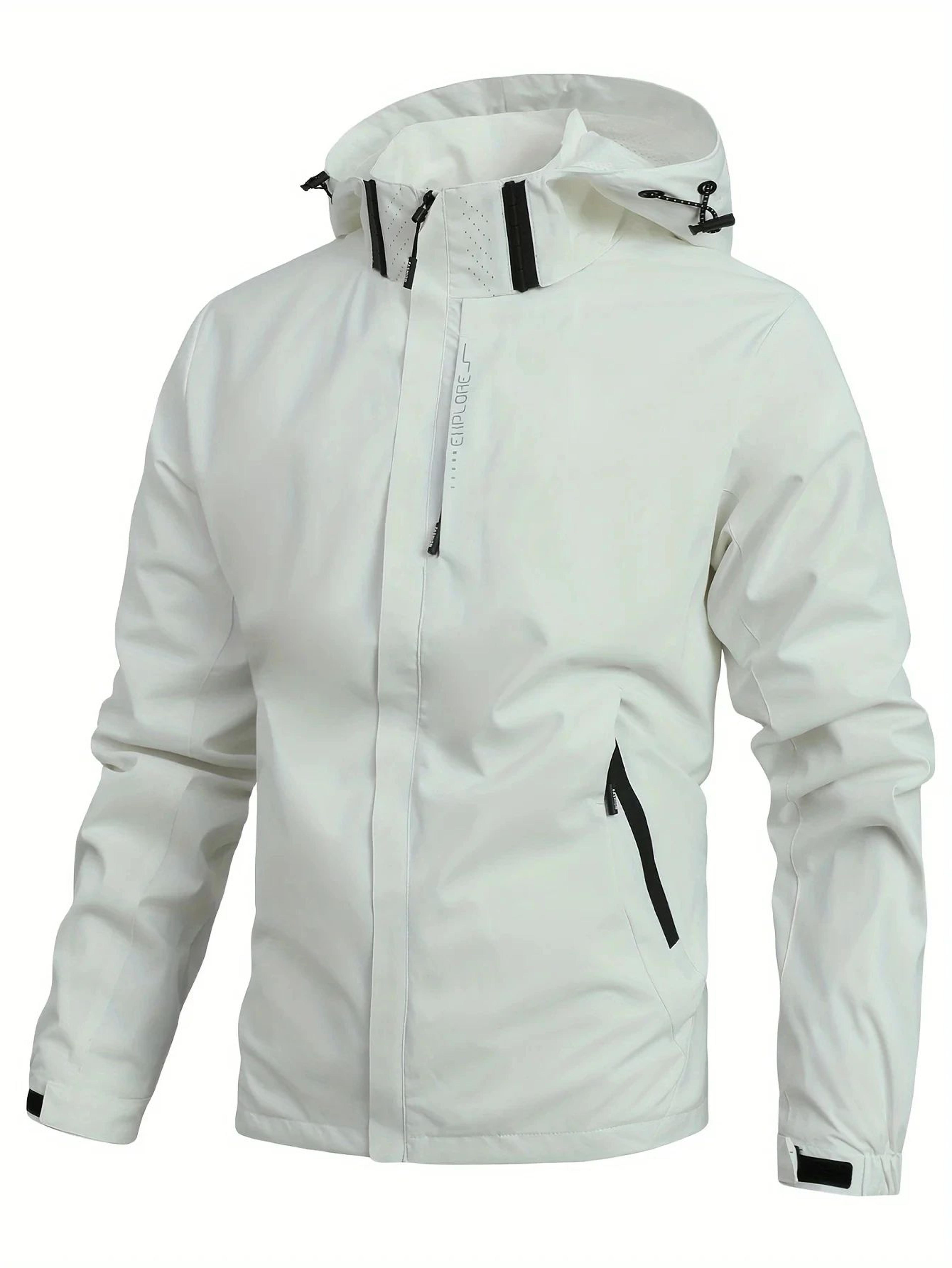 Mens Waterproof Hooded Rain Jacket Lightweight Windproof Hiking Coat 2