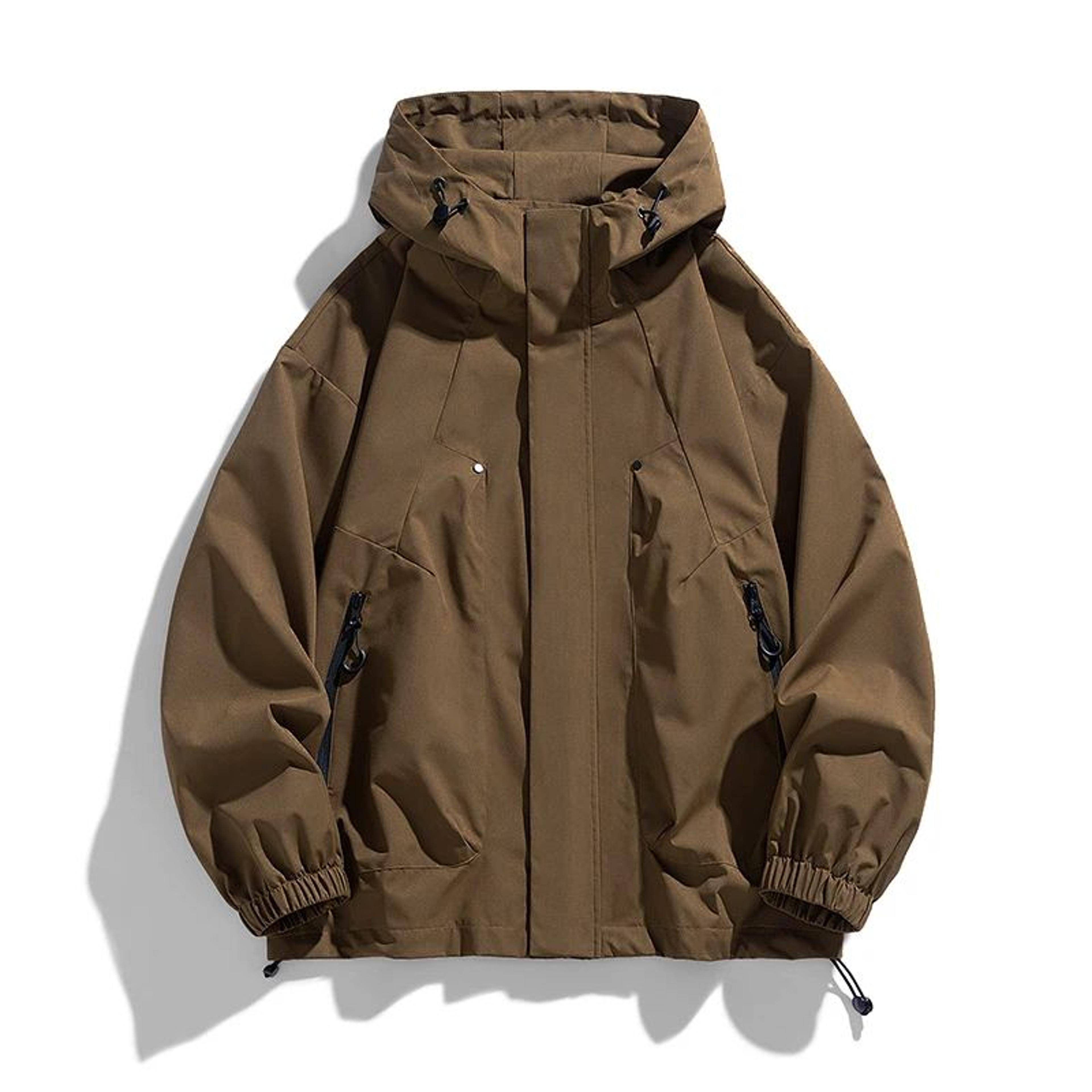 Mens Oversized Hooded Windbreaker Waterproof Trench Jacket 6XL8XL 6