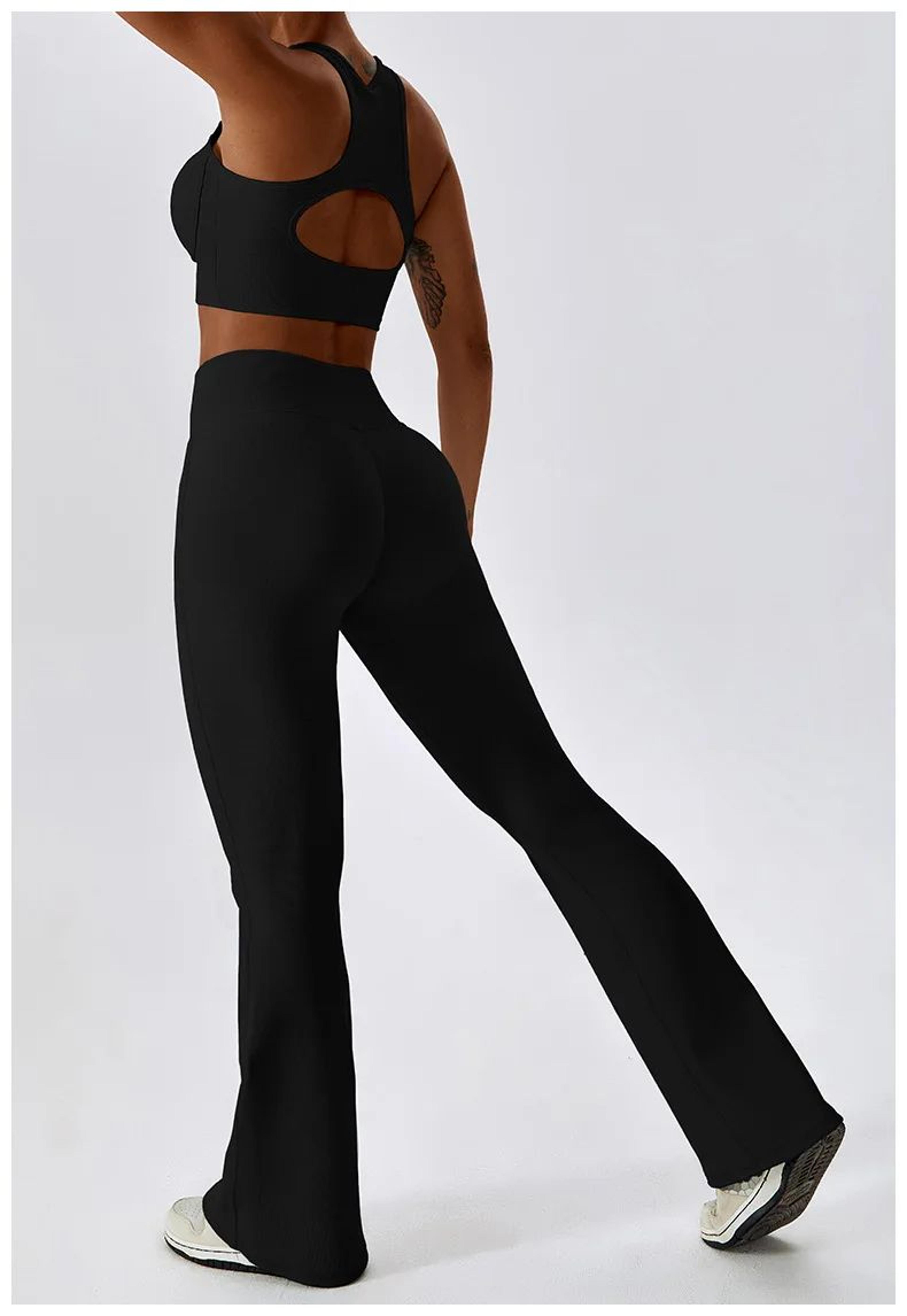 Womens High Waist Flared Yoga Fitness Leggings 16