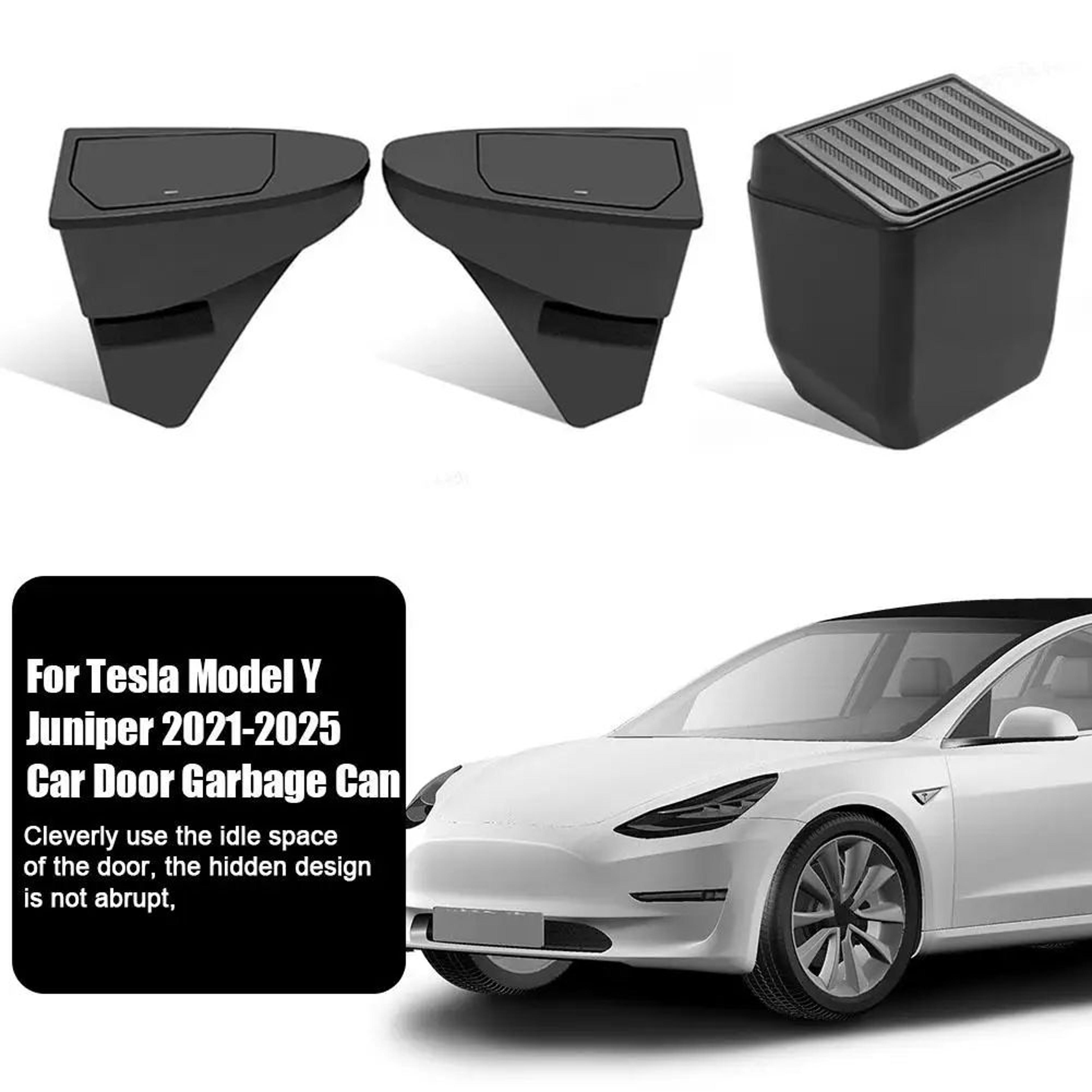 Tesla Model Y Juniper Front Door Trash Can Storage Box 2