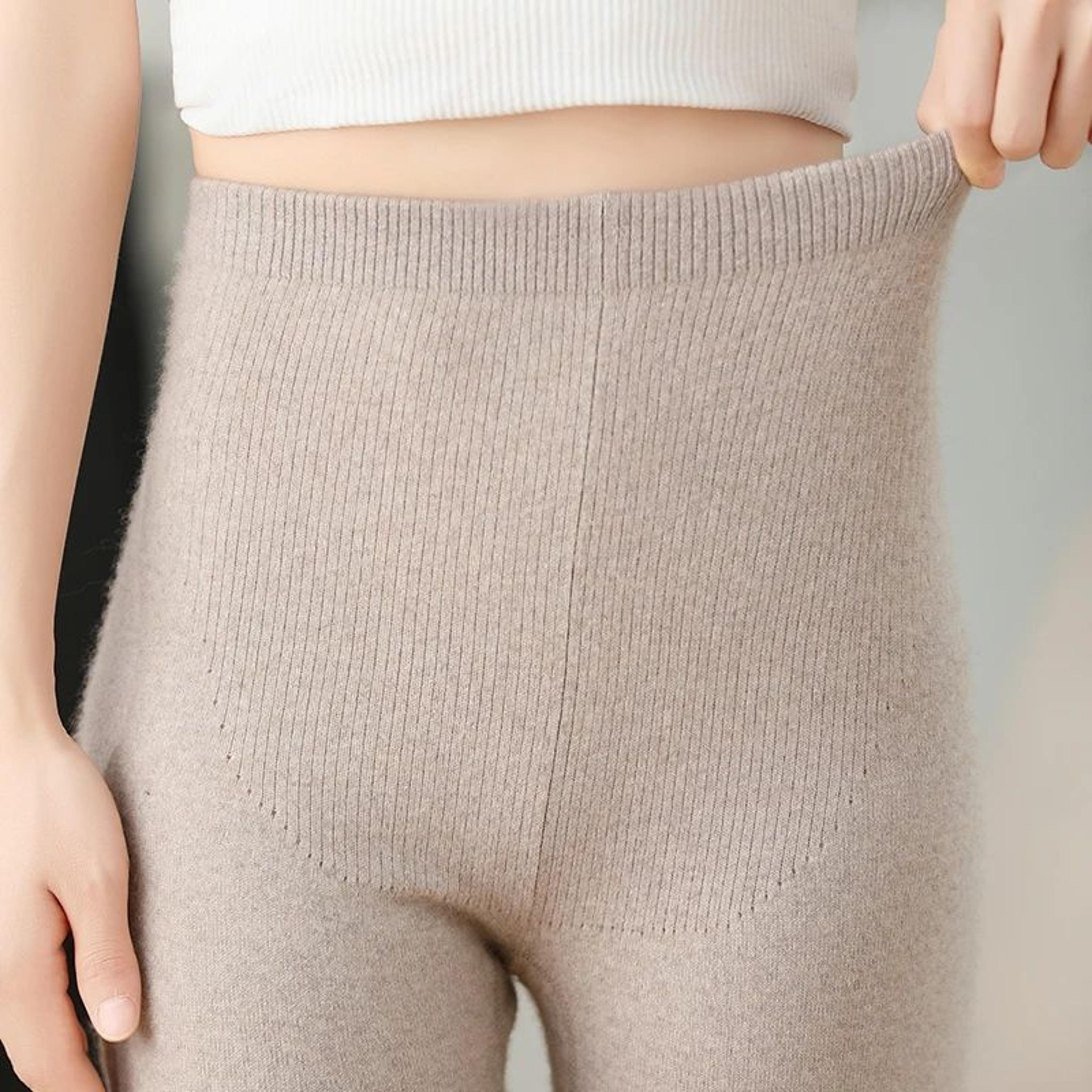 Women Winter Cashmere Wool Knit Leggings High Elastic Warm Pants