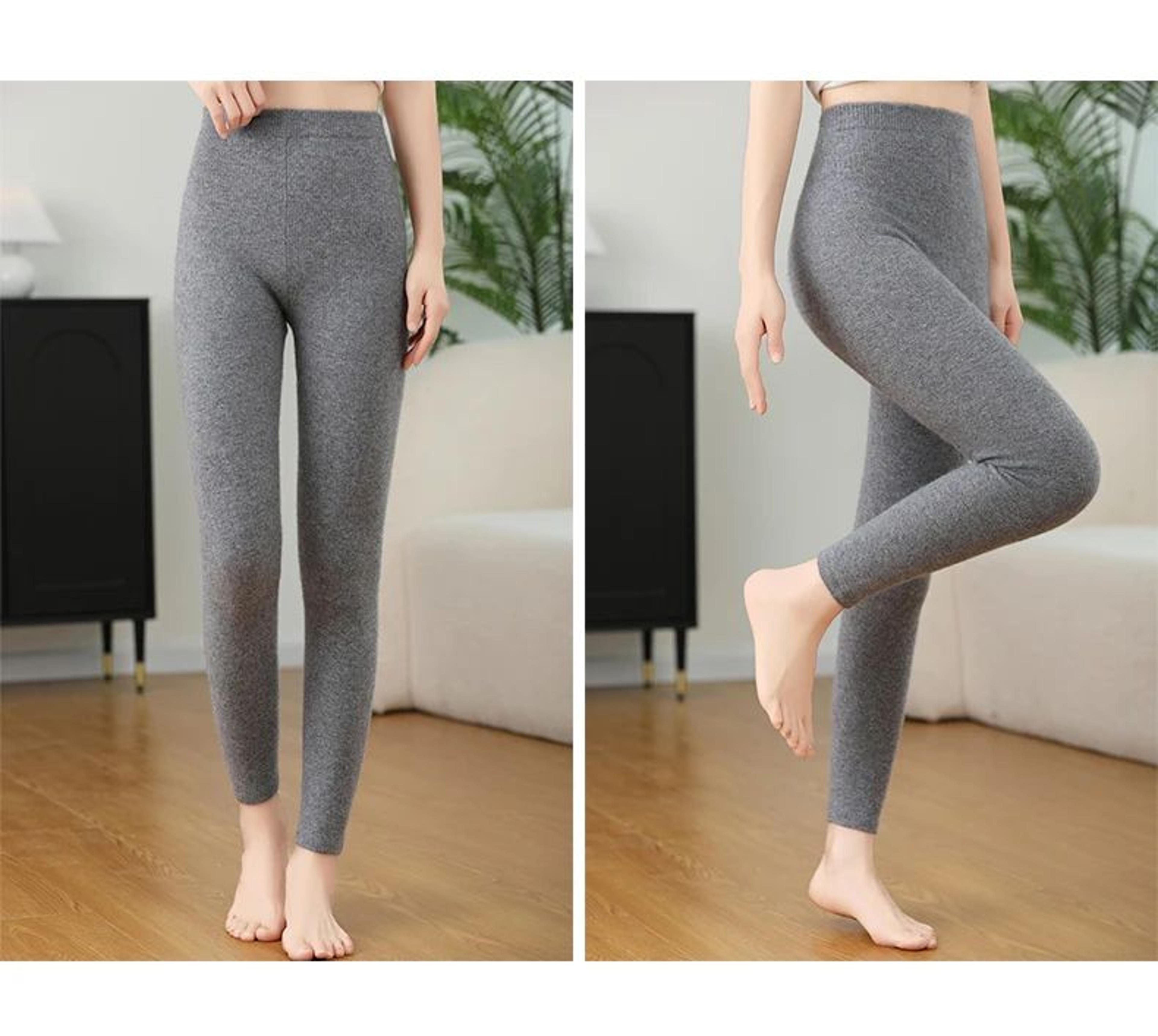 Women Winter Cashmere Wool Knit Leggings High Elastic Warm Pants 6