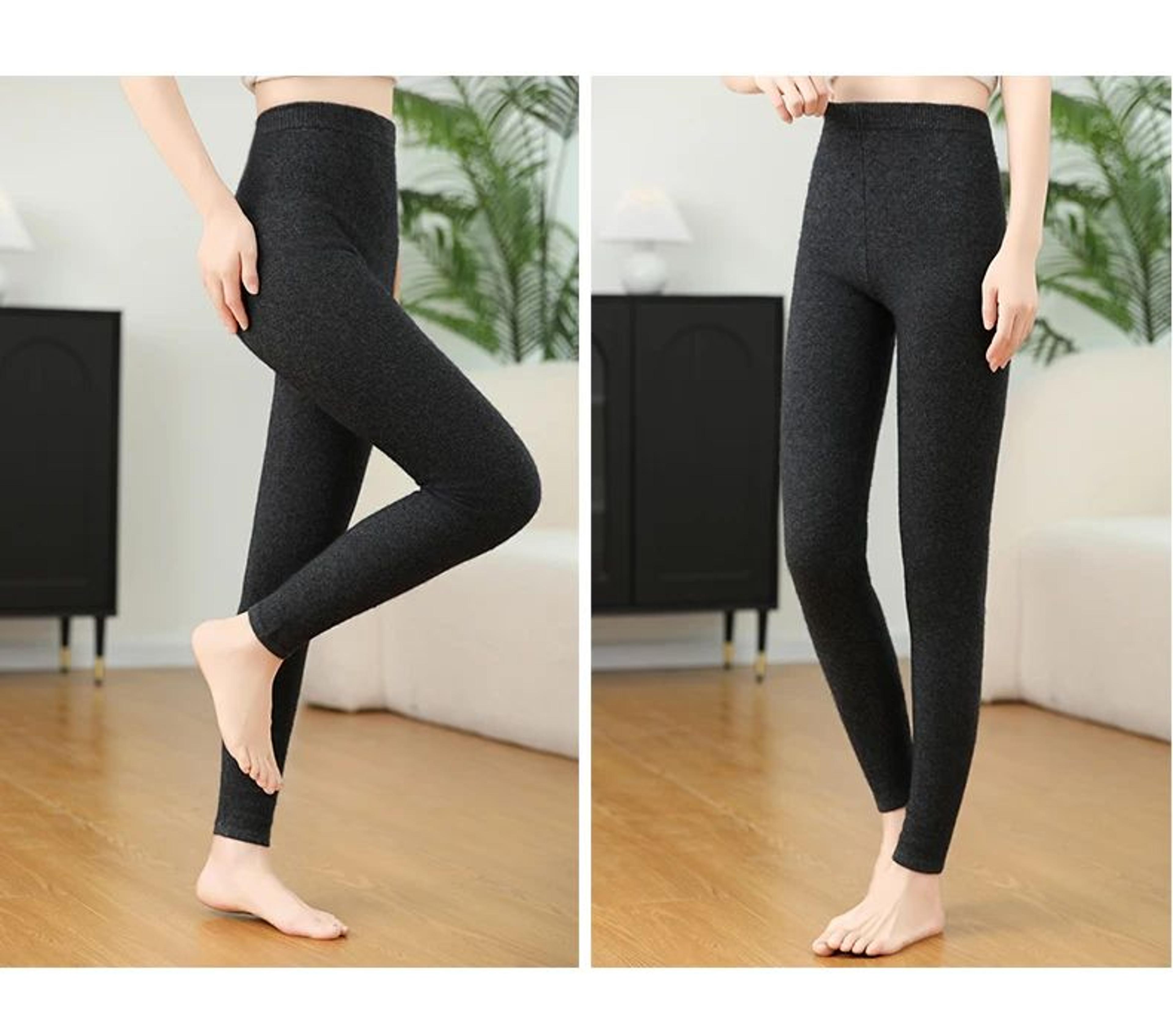 Women Winter Cashmere Wool Knit Leggings High Elastic Warm Pants 7