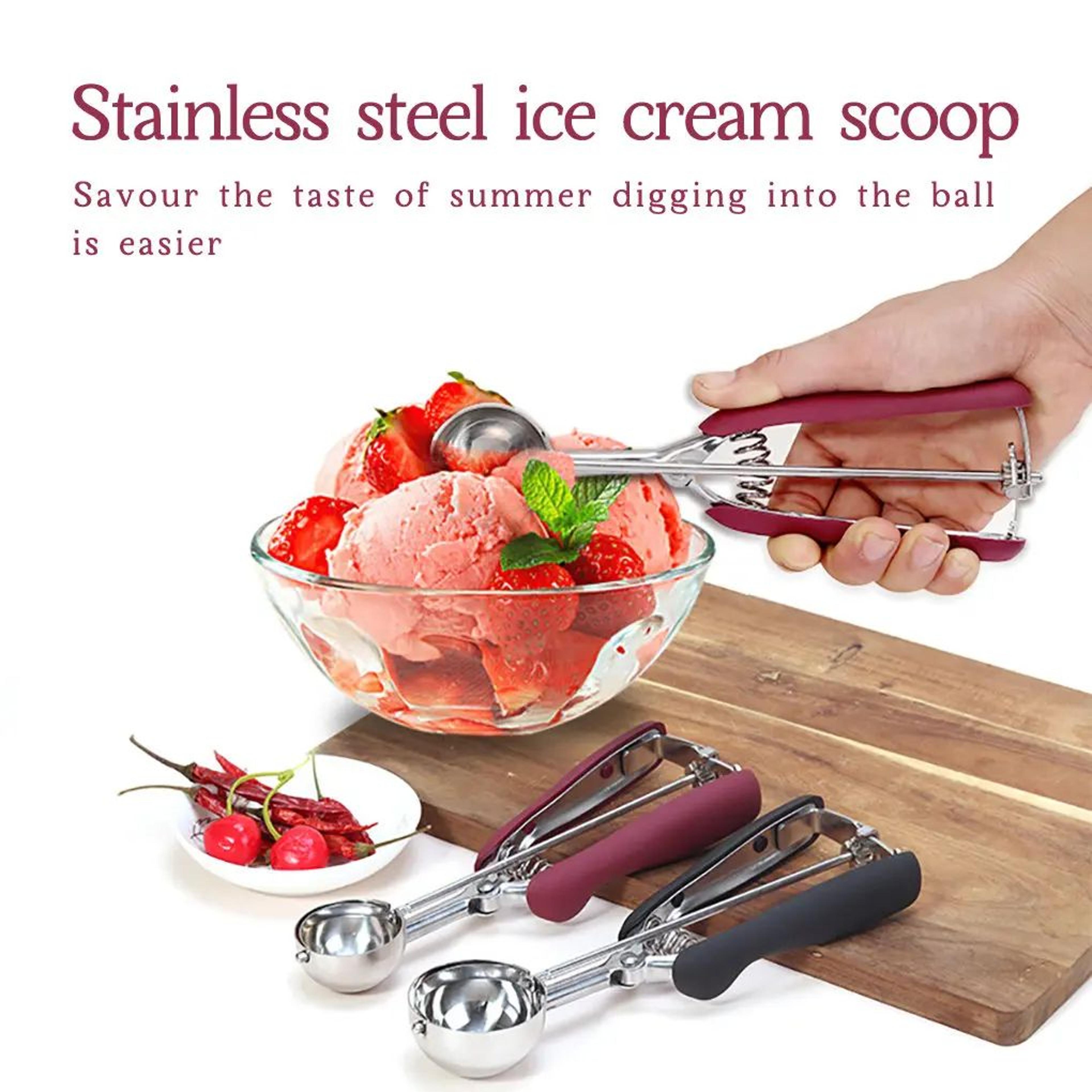 Stainless Steel Ice Cream Scoop With Spring Handle 1