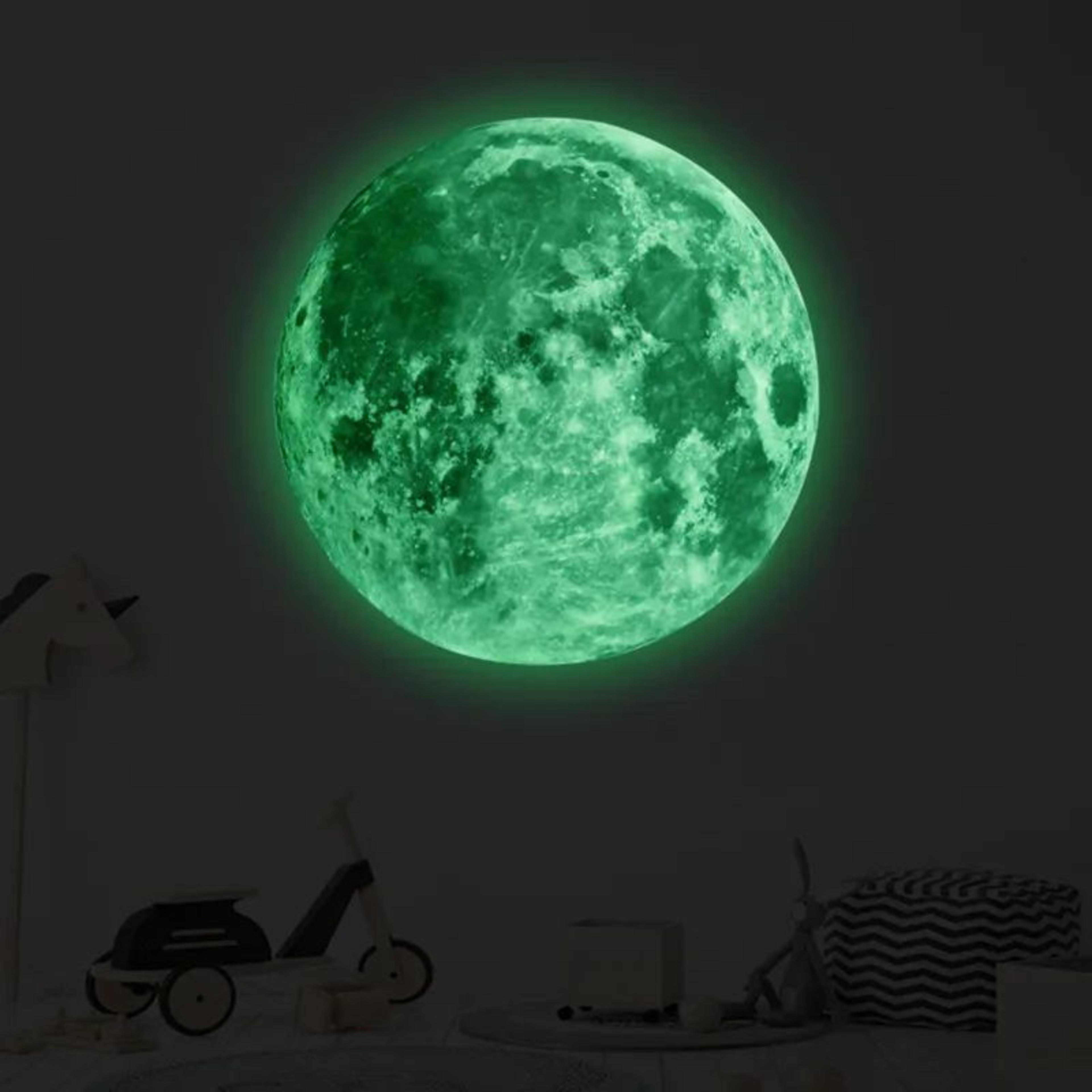 3D Glow In The Dark Moon Wall Sticker Luminous PVC Decal 2
