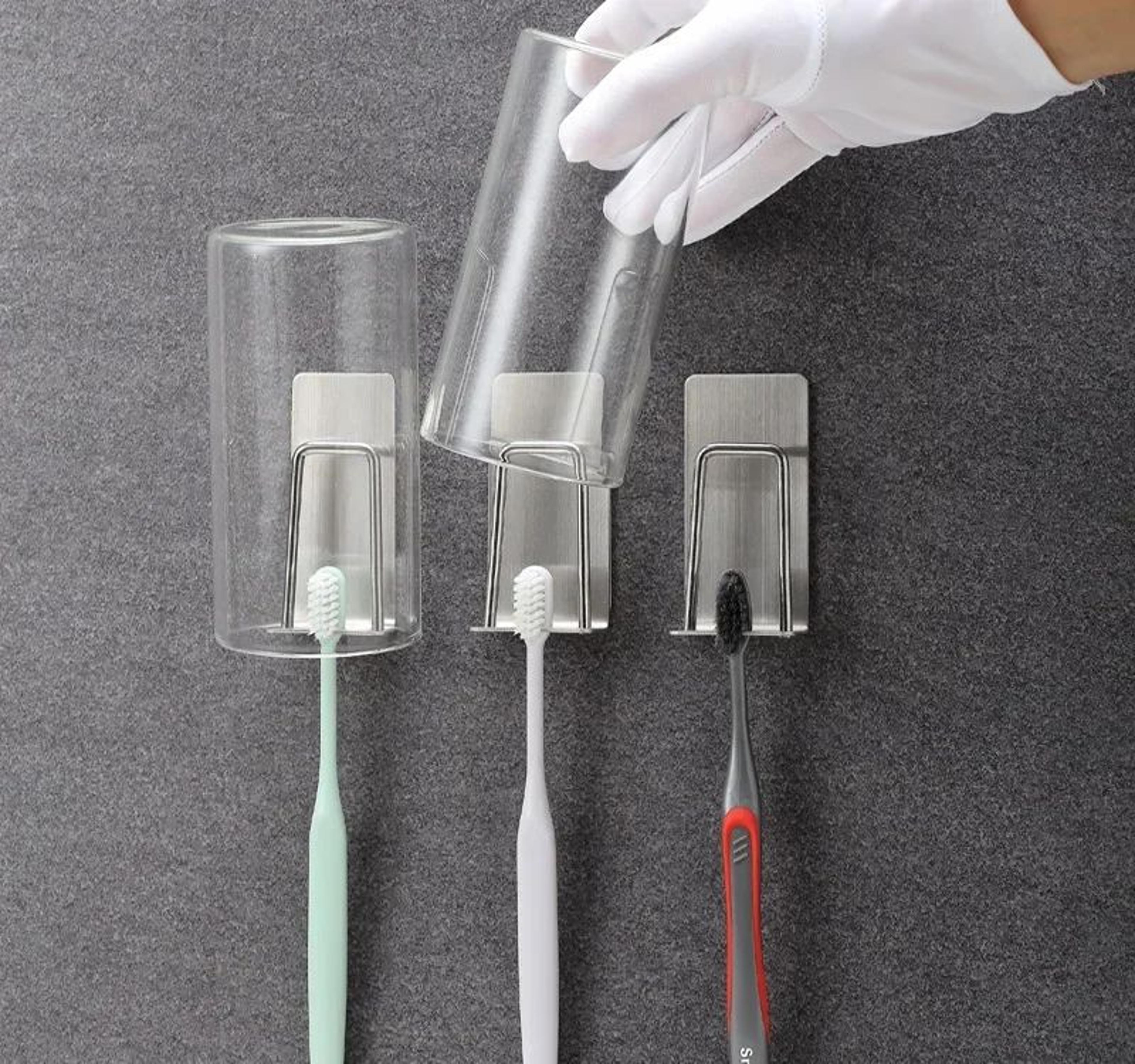 Stainless Steel Wall Mount Toothbrush Holder Bathroom Rack 6