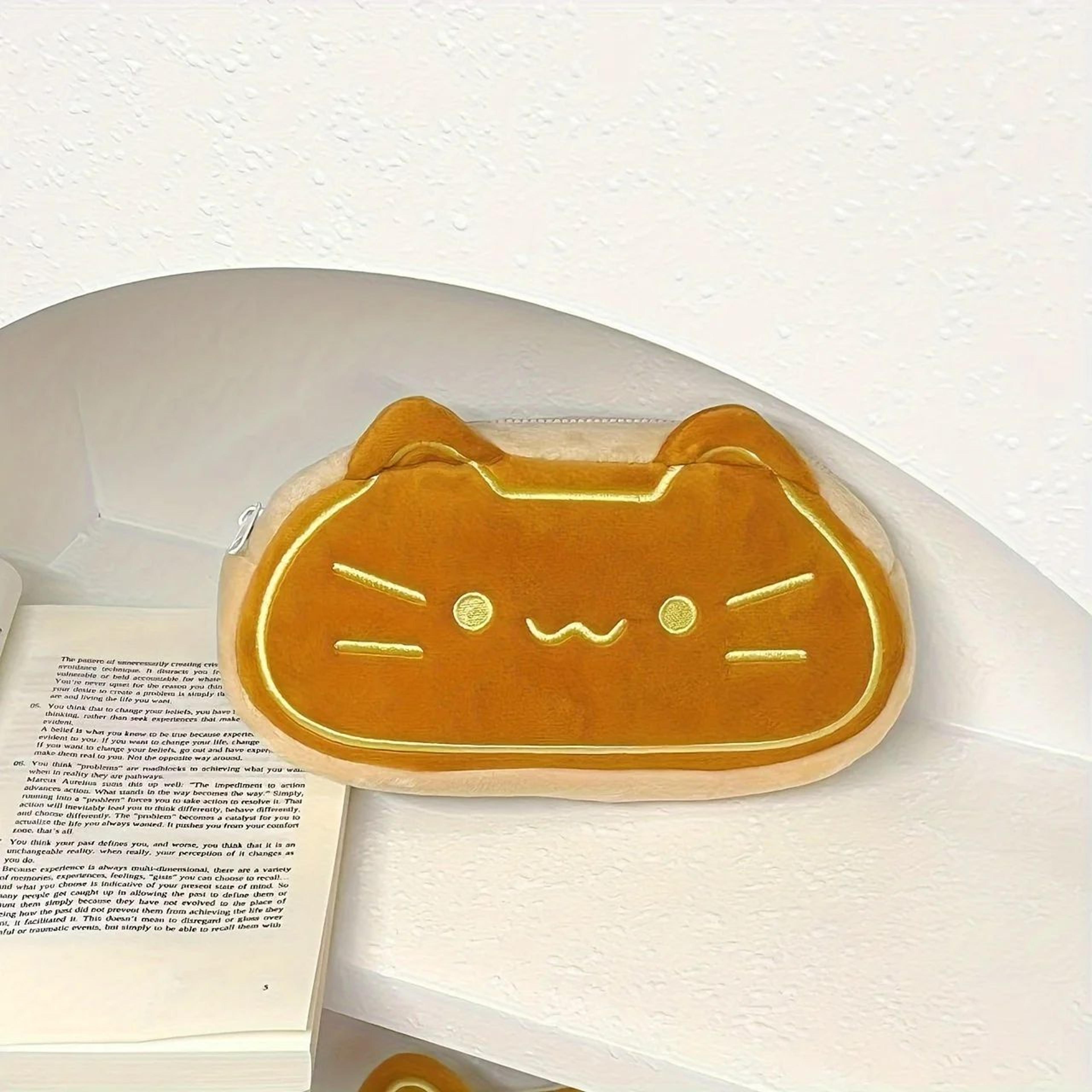 Cute Caramel Cat Plush Pencil Case Large Capacity 4