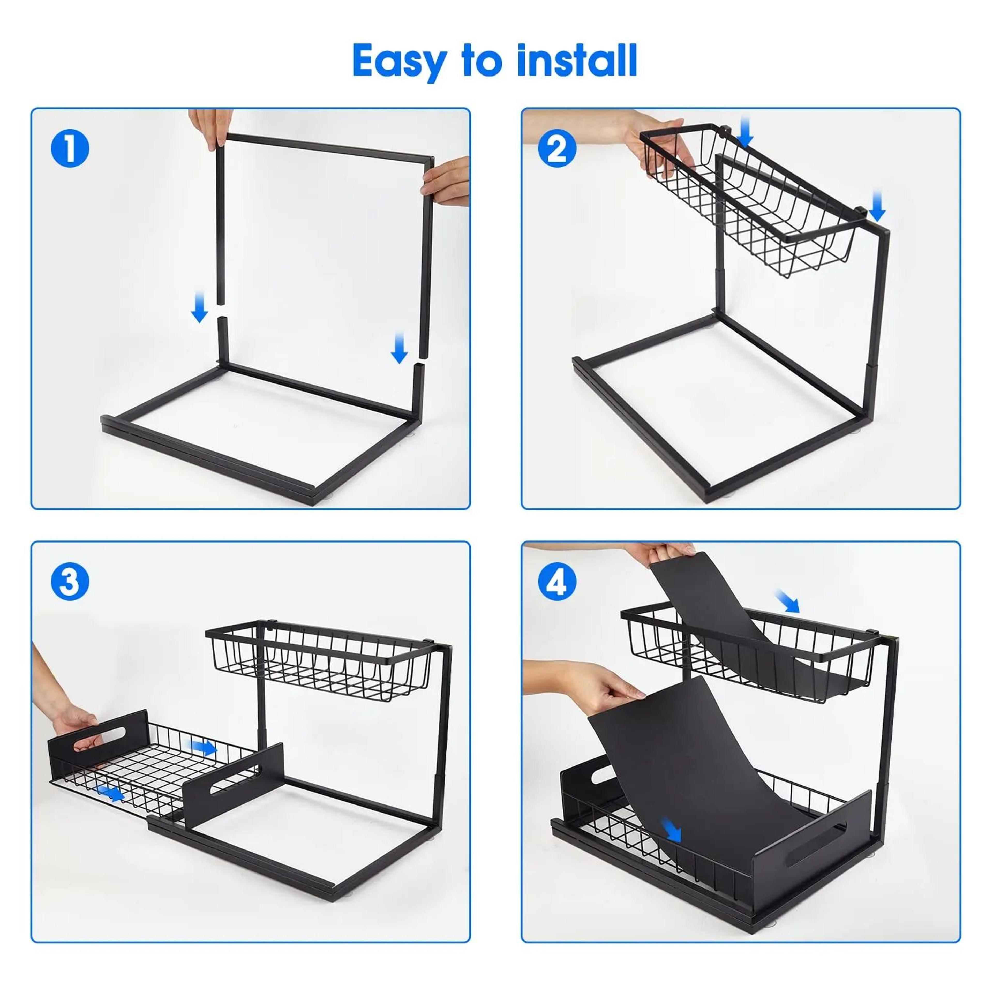 Under Sink 2 Tier Sliding Organizer Pull Out Drawer 5
