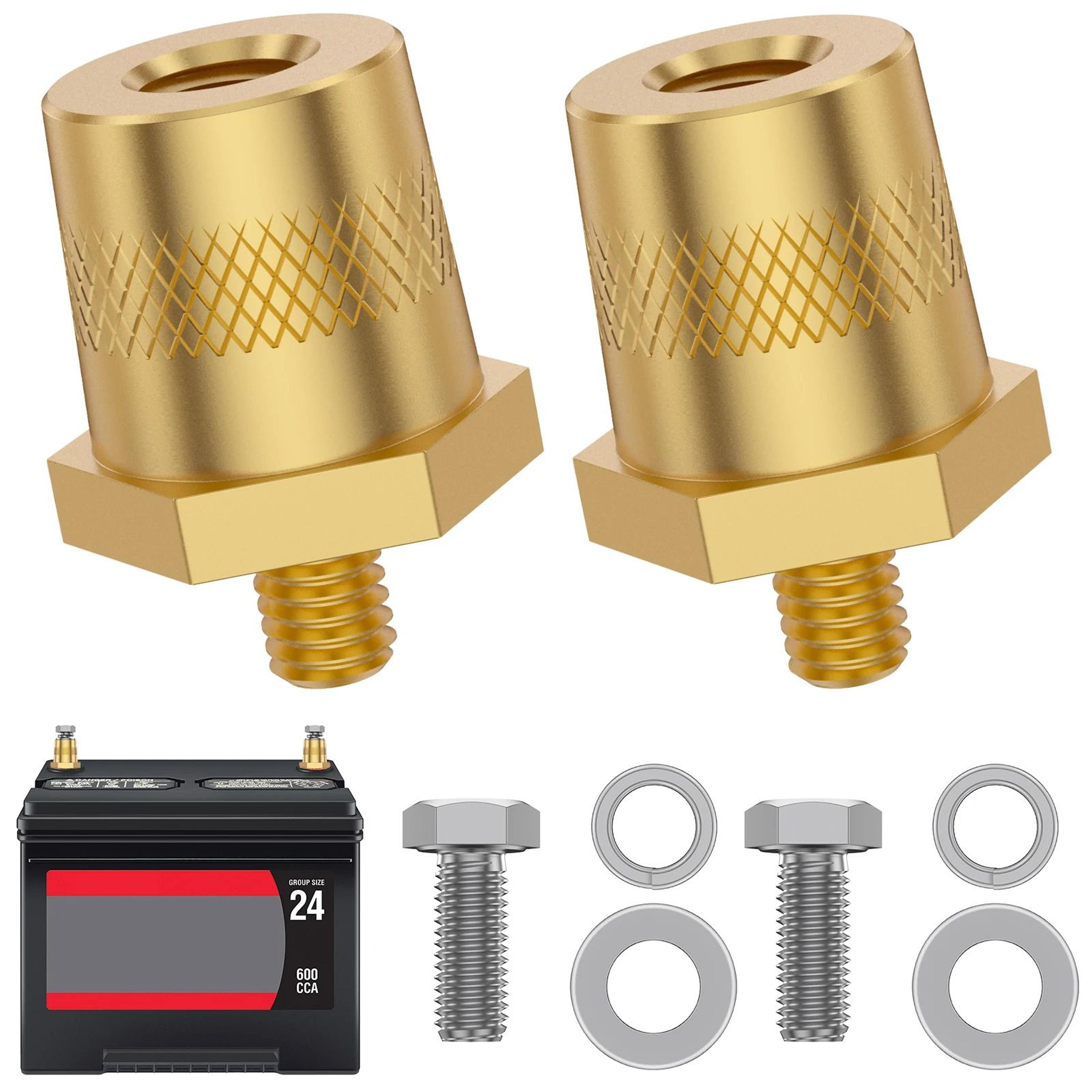 2pcs brass car battery terminal adapter m6 connector kit