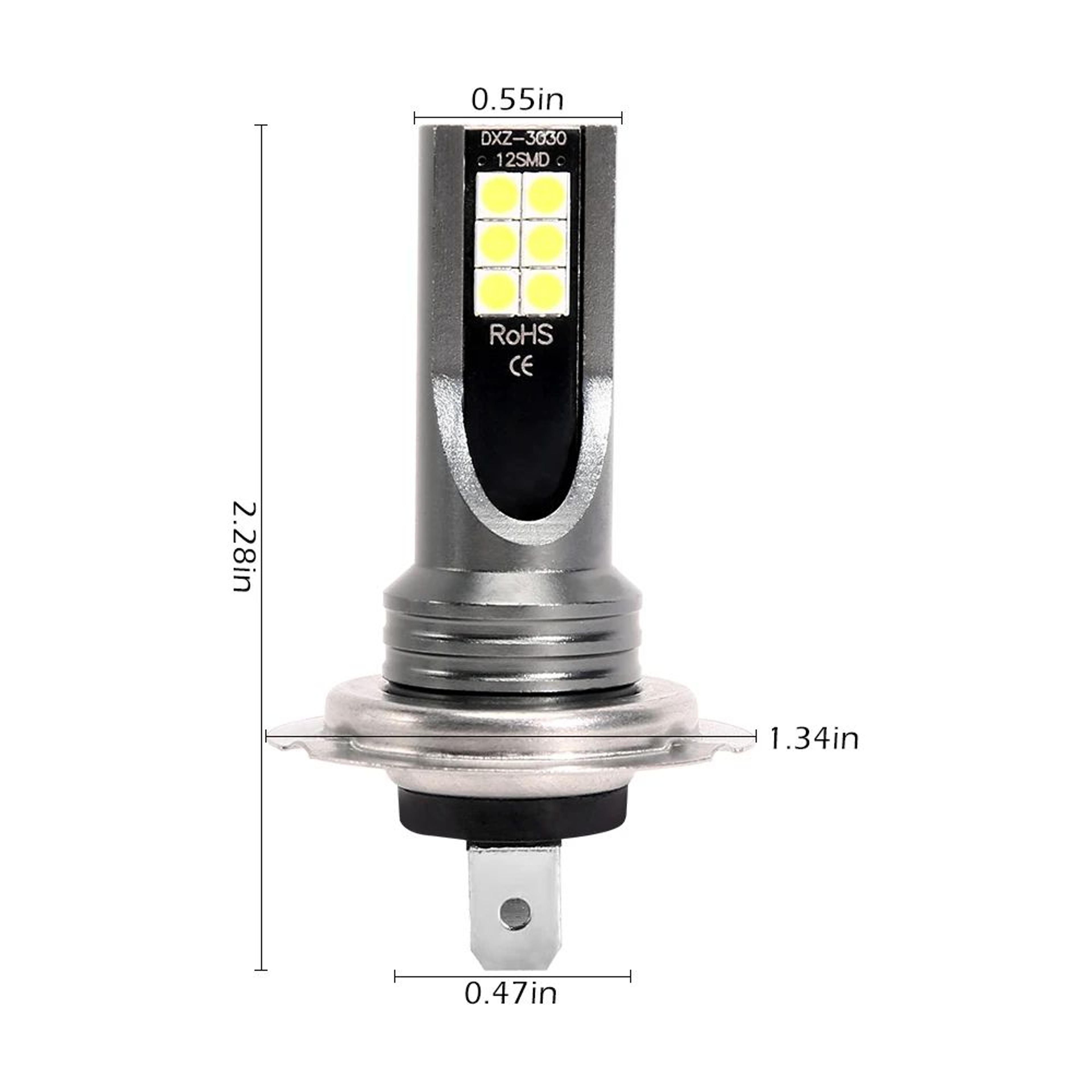 2pcs H7 LED Headlight Bulbs 6000K Super Bright Fog Lights 5