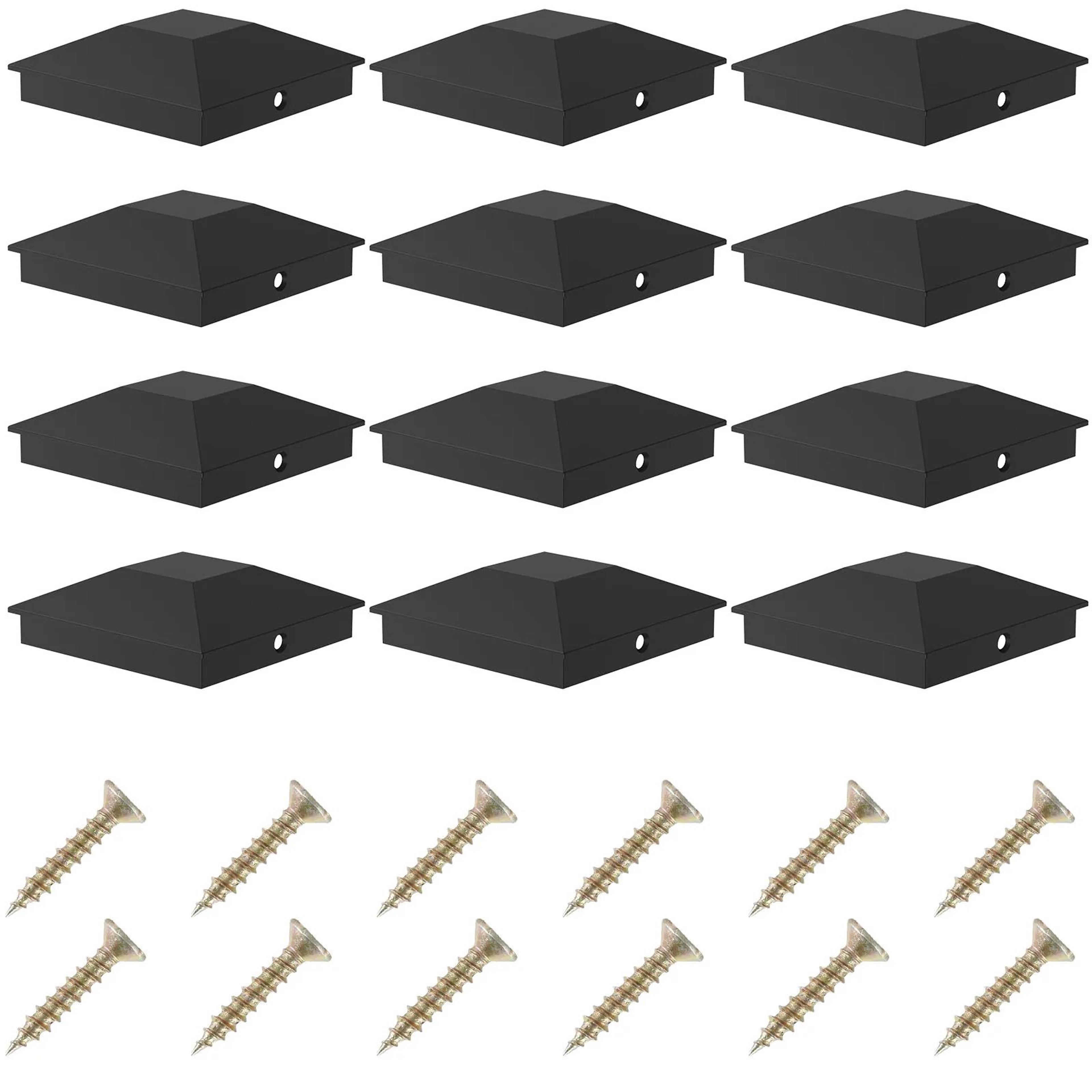 12pcs Fence Post Caps Plastic Deck Post Covers Waterproof 6