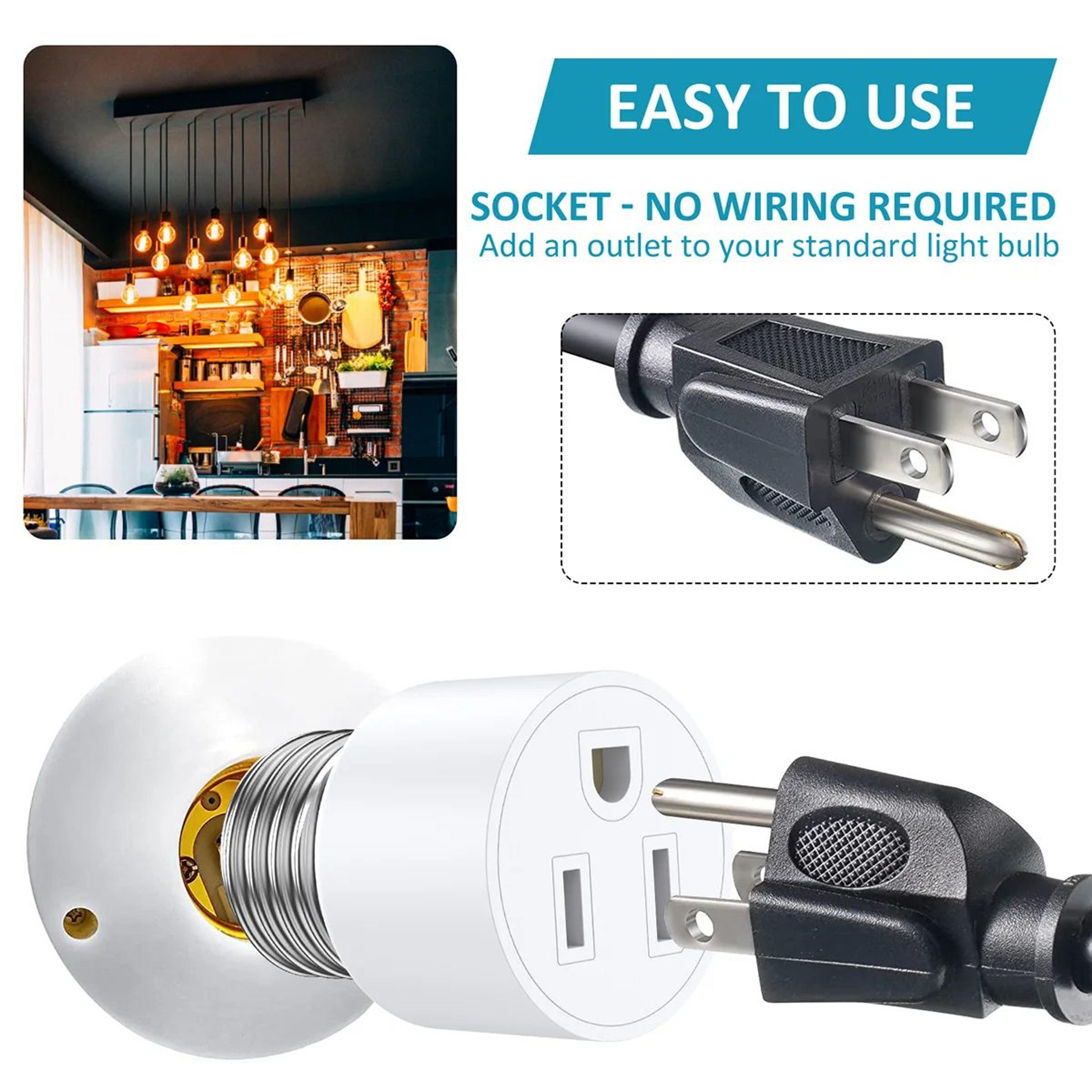 Universal Light Socket Adapter E26 E27 Converter 2PCS Heat Resistant Plug 3