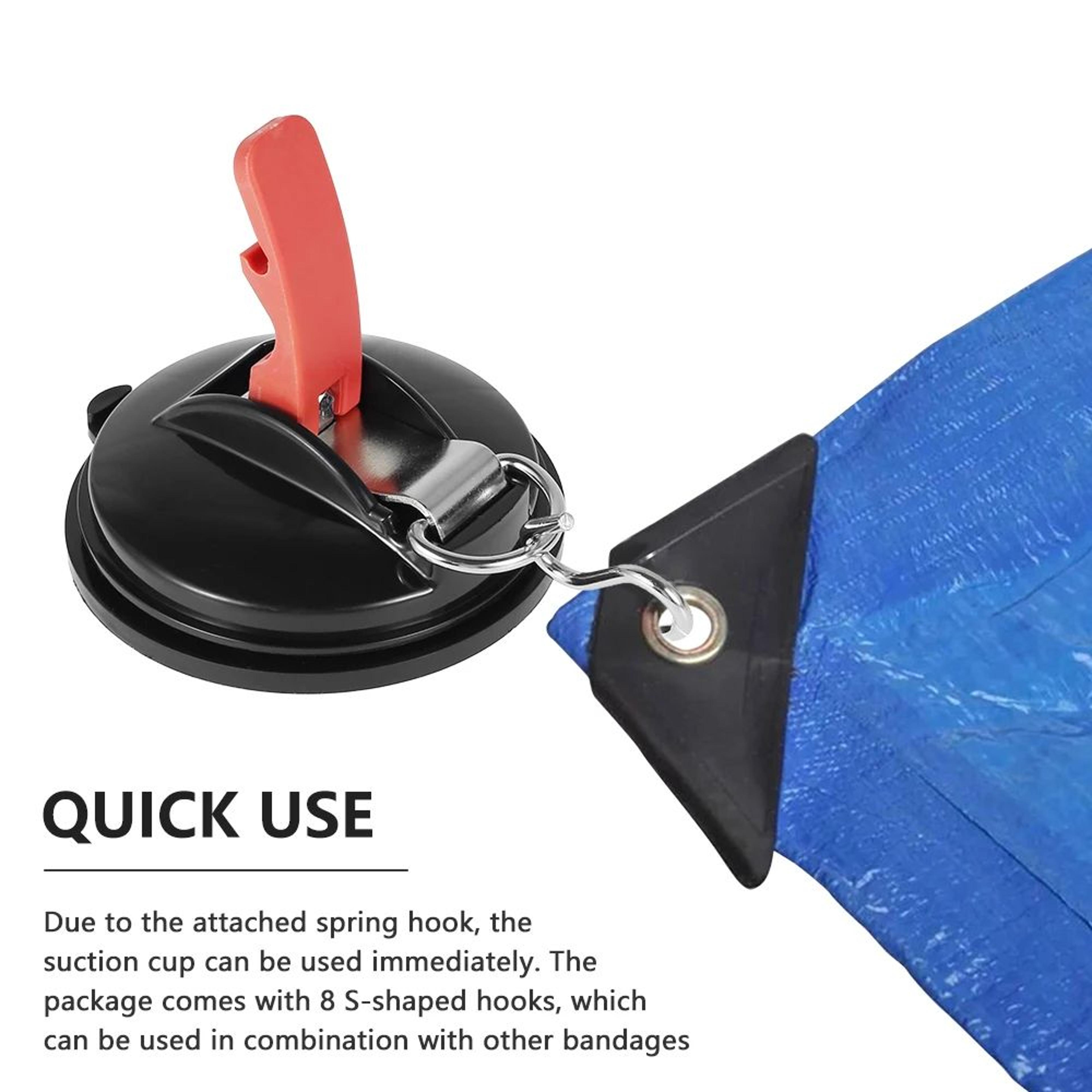Heavy Duty Suction Cup Tie Down Set 4PCS With Hooks For Camping And Travelzzz 4