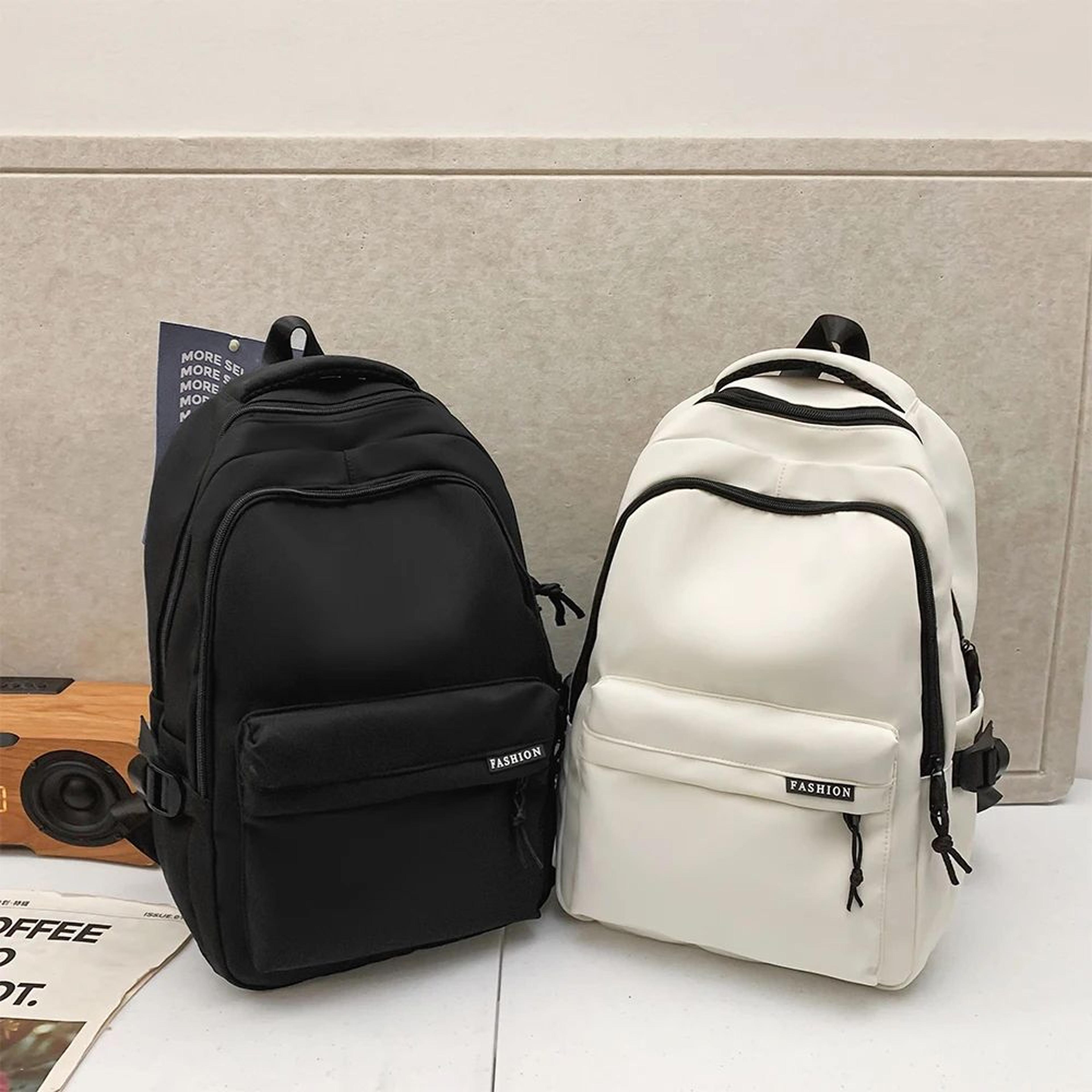 Large Capacity School Backpack Simple Black Travel Bag For Students 0