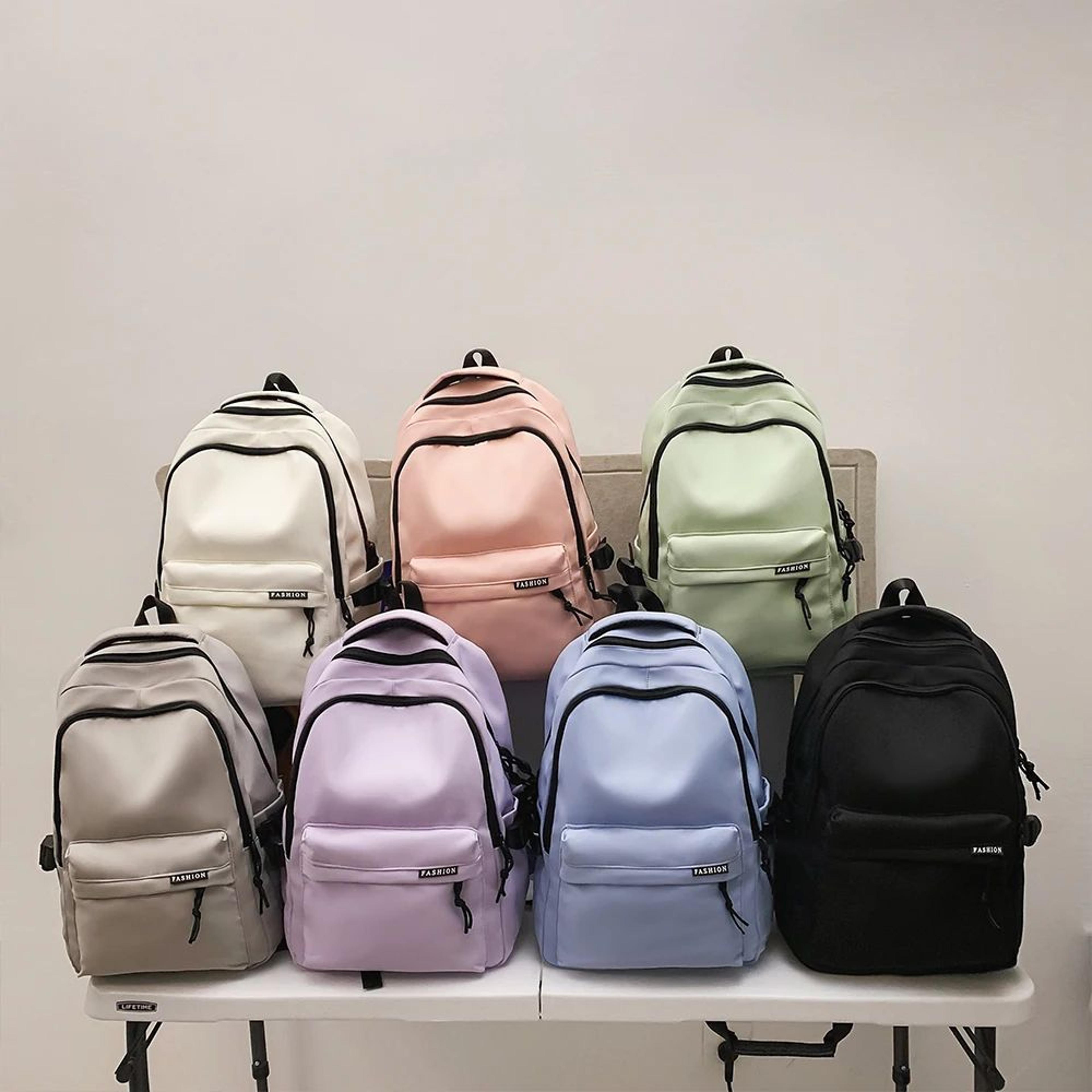 Large Capacity School Backpack Simple Black Travel Bag For Students 2