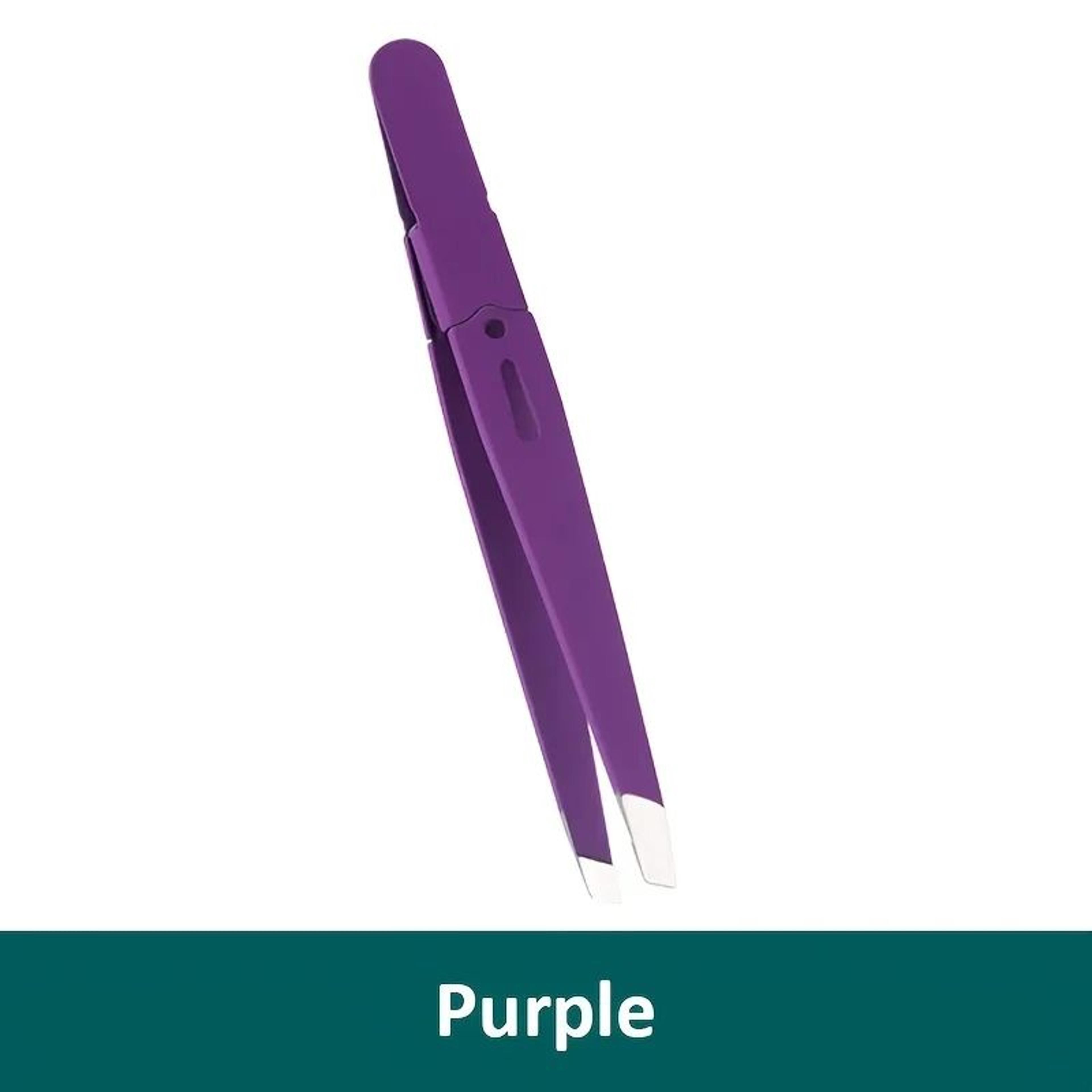 Stainless Steel Eyebrow Tweezers Slanted Tip Precision Hair Removal Tool 15